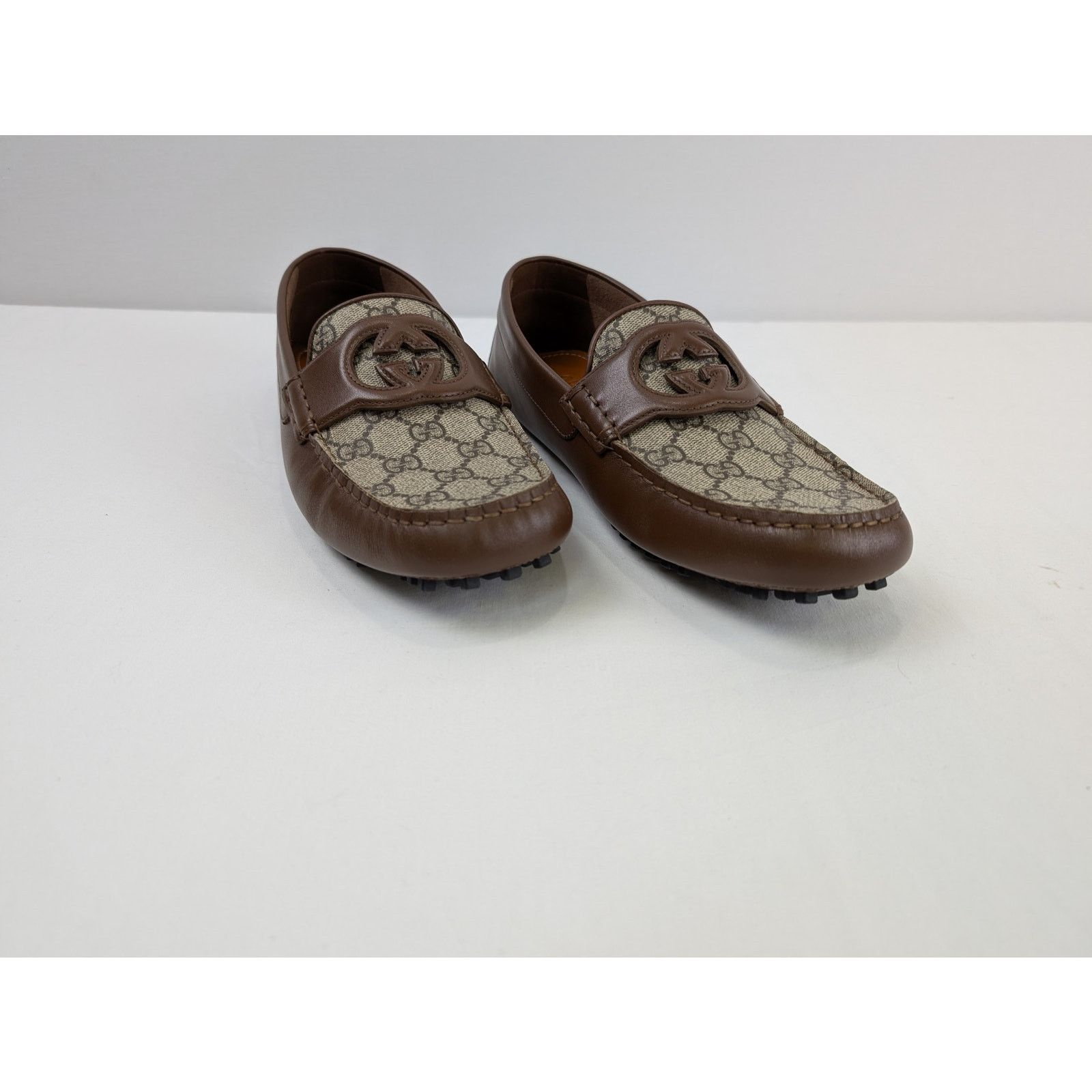 Gucci o1rshd1 Leather Upper and Rubber Loafers in Brown Size US 11 / EU 44 - 7 Thumbnail