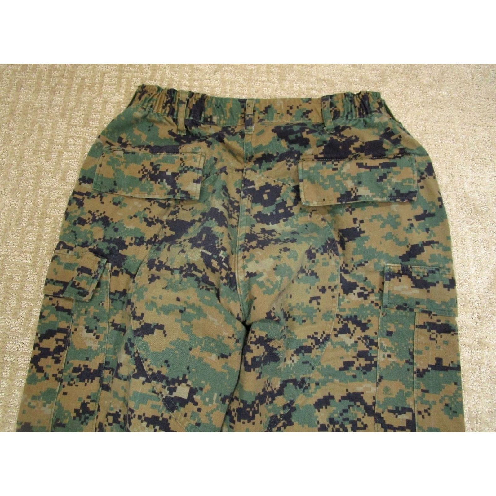 American Apparel US Military Cargo Pants Men 32x34 Green Camouflage Woodland Canvas Cotton Nylon Pockets Jeans/Workwear Size US 32 / EU 48 - 4 Thumbnail