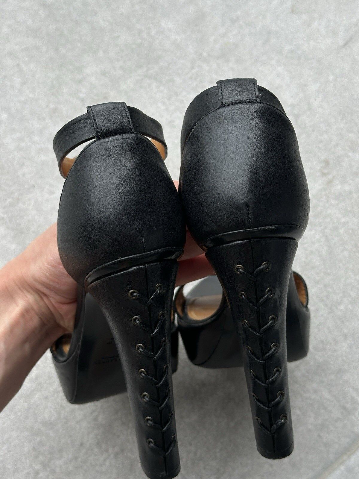 Ralph Lauren Purple Label Ralph Lauren Purple Label Womens High Heels Leather Sandals Size US 7 / IT 37 - 18 Thumbnail