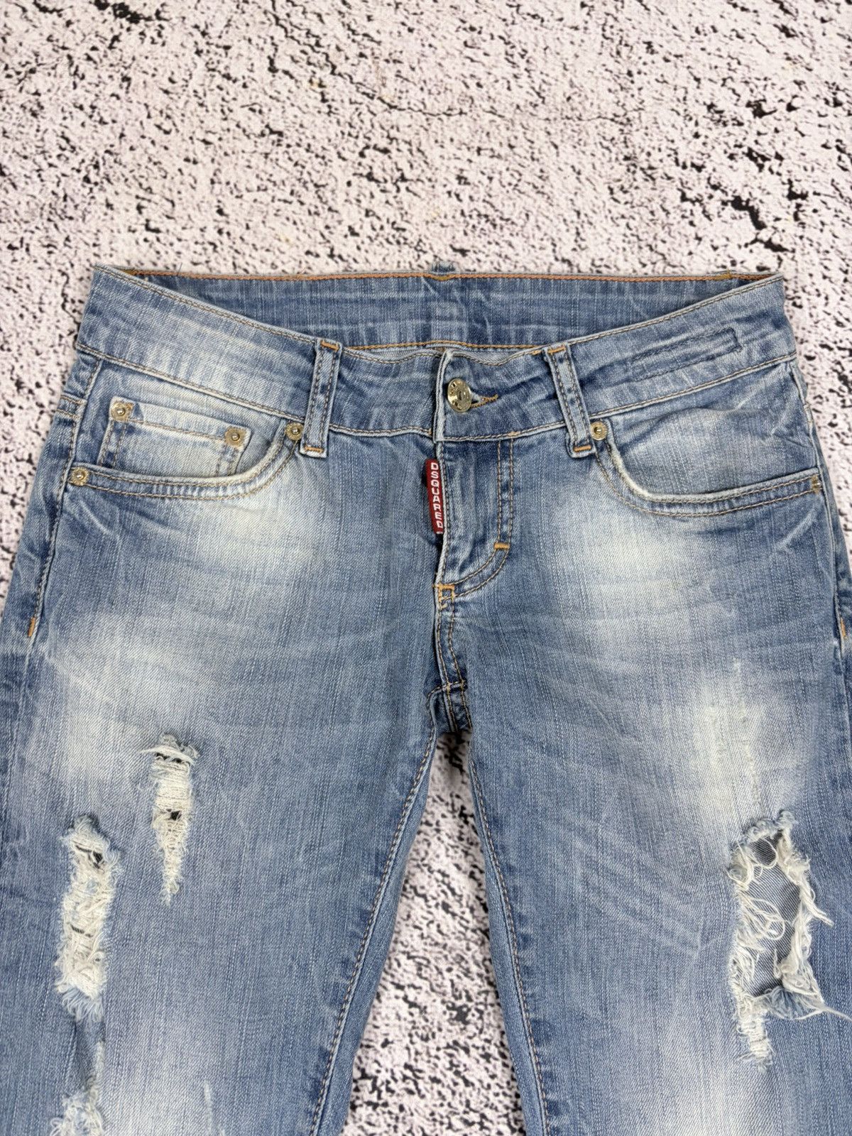 Dsquared2 Dsquared2 Distressed Slim Low Rise Jeans Size 26 Size 26" / US 2 / IT 38 - 4 Thumbnail