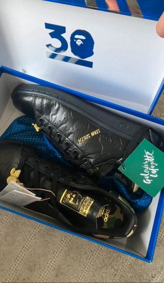 Adidas BAPE x Adidas Stan Smith '30th Anniversary - Black' DS EU 36 Size US 6 / IT 36 - 9 Thumbnail