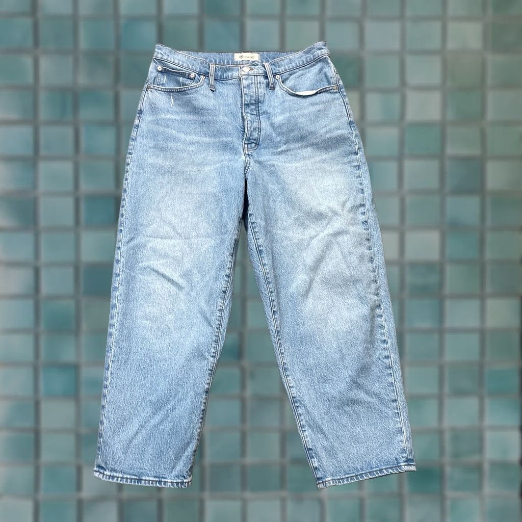 Madewell Madewell Jeans Women 31 Blue Balloon Baggy Denim Cotton Stretch Distressed Light Shirt Size 24" / US 00 / IT 34 - 1 Thumbnail