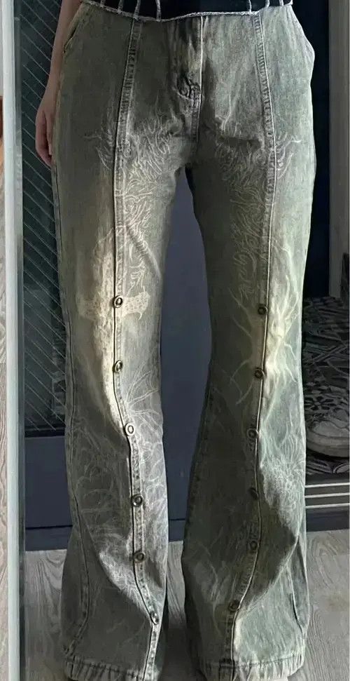 Jean washed jeans with print and flares Size US 30 / EU 46 - 2 Thumbnail