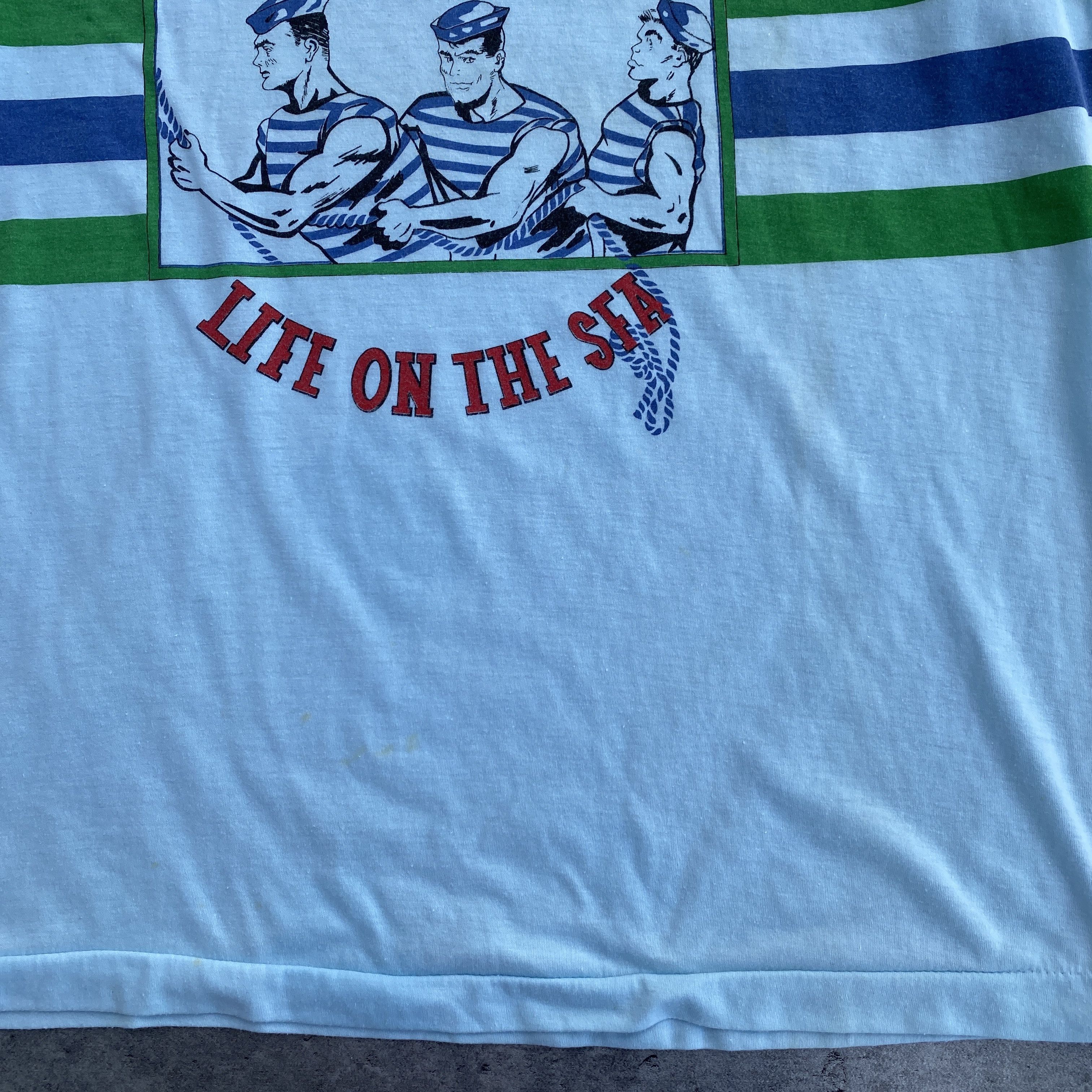 Vintage 80s-90s single stitch blue sea t-shirt - XL Size US XL / EU 56 / 4 - 5 Thumbnail