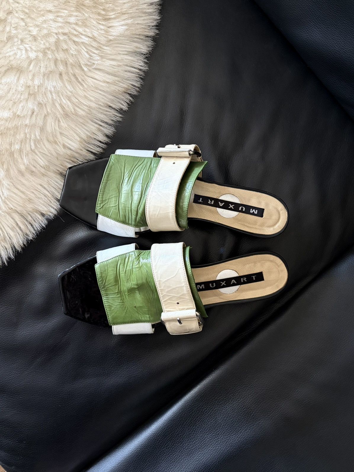 Other MUXART Barcelona Avant-Garde Archive Mules Square Toe Buckle Size US 8.5 / IT 38.5 - 1 Thumbnail