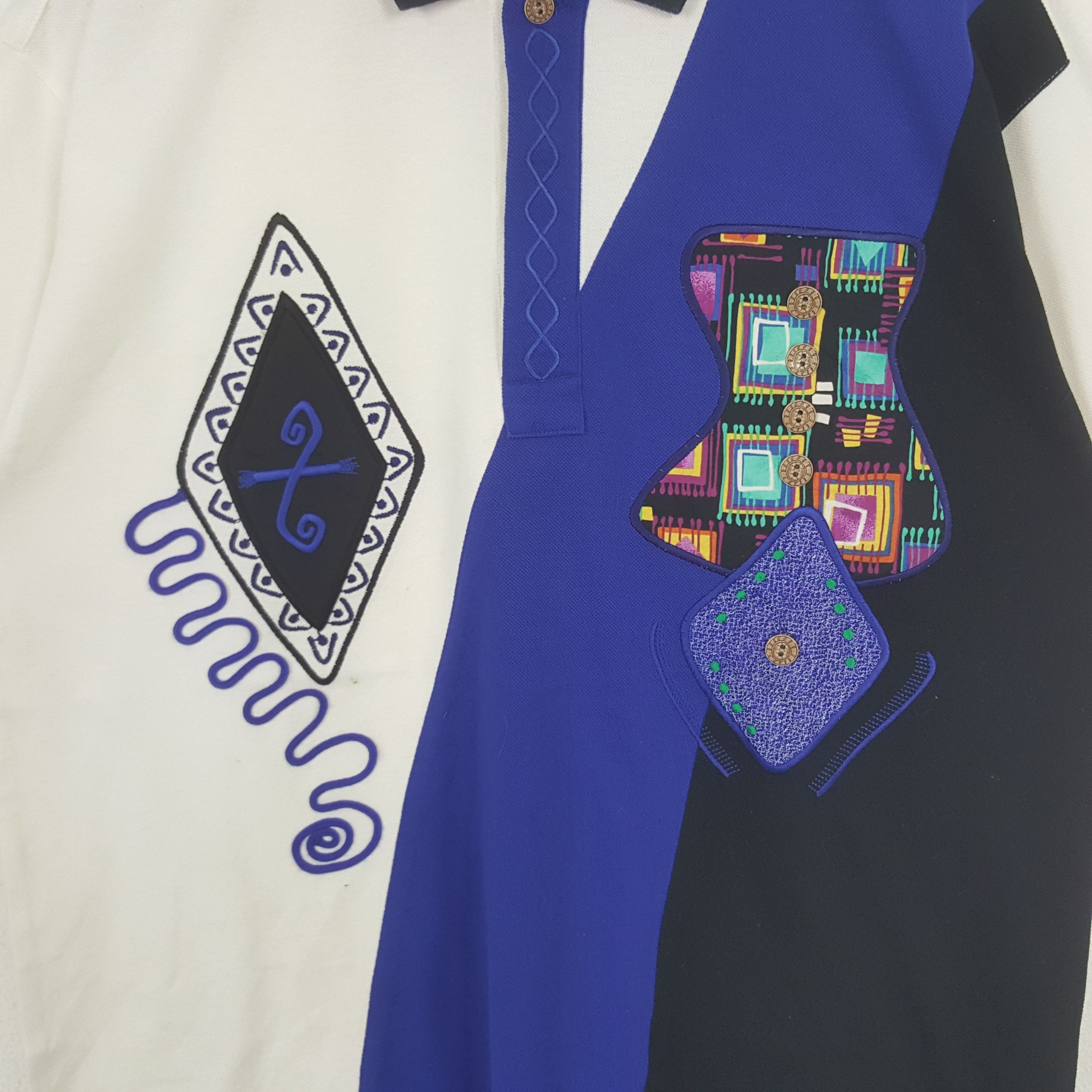 Vintage Vintage Lancel Fashion Brand Patches Art Polos Tshirt RR3 Size US L / EU 52-54 / 3 - 2 Thumbnail