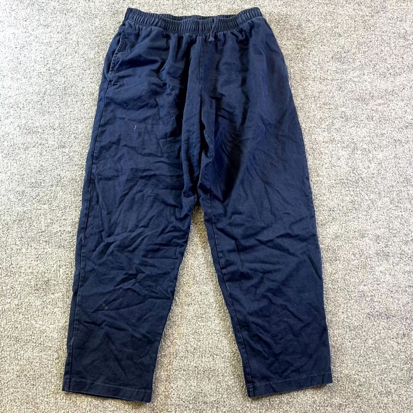 Lands' End Lands' End Pants Men Medium 32-34 Navy Drawstring Straight Leg Loungewear Navy Blue Casual Travel Waterfall Clips? Size US 31 - 2 Thumbnail