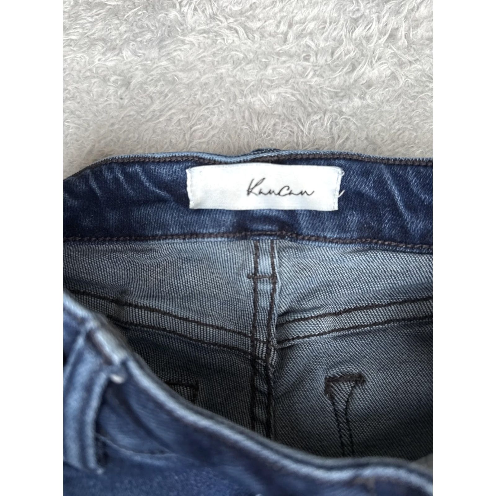 Vintage KanCan Jeans Womens Bootcut 7 Blue Wash High Rise Distressed Stretch 24x31 Pants Womens Menus? Size 28" / US 6 / IT 42 - 6 Thumbnail