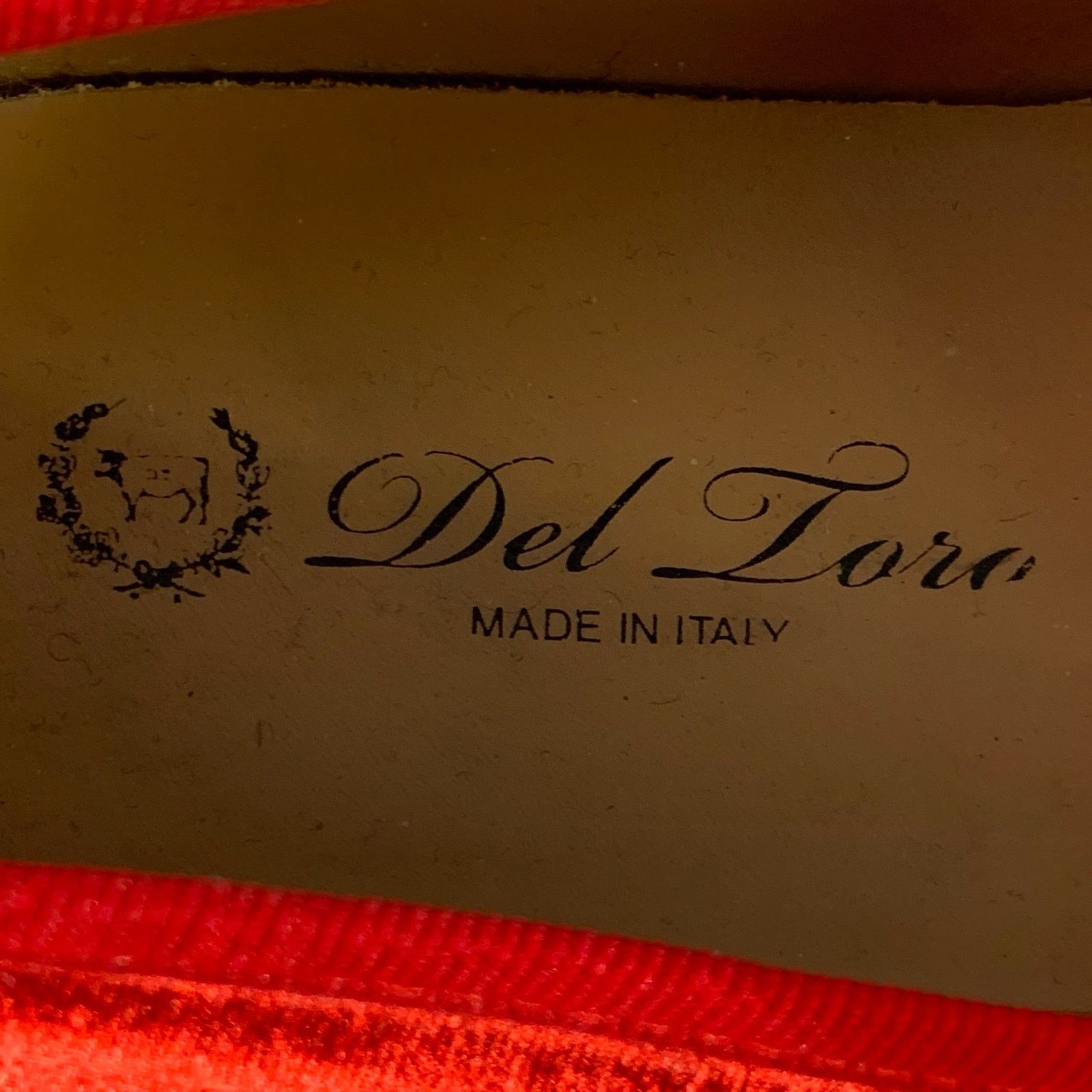 Del Toro DEL TORO Size 8.5 Red Velvet Grosgrain Trim Slip On Loafers Size US 8.5 / EU 41-42 - 7 Thumbnail