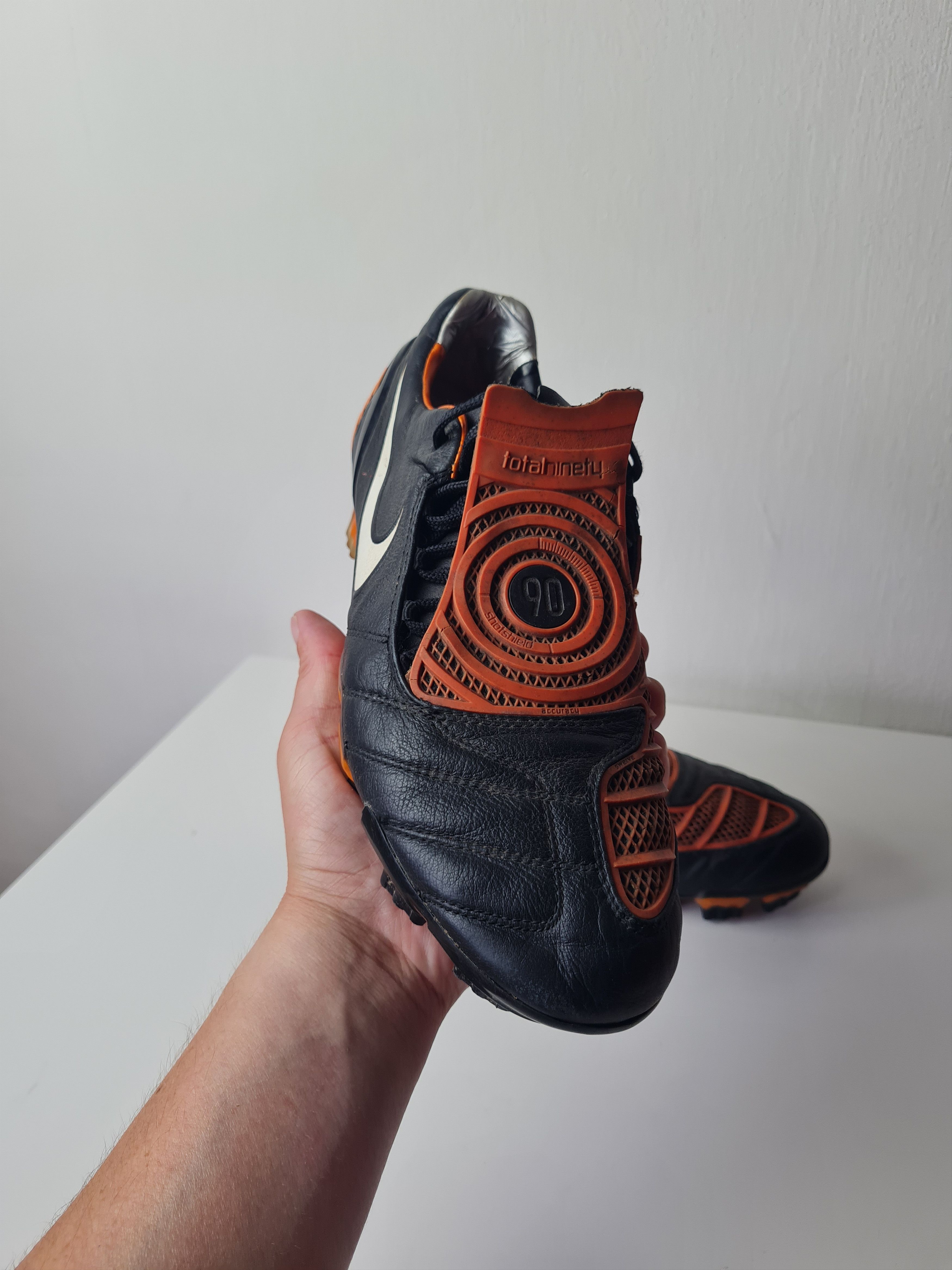 Nike Football Soccer Cleats NikeTotal 90 Laser Black Orange Size US 8 / EU 41 - 4 Thumbnail