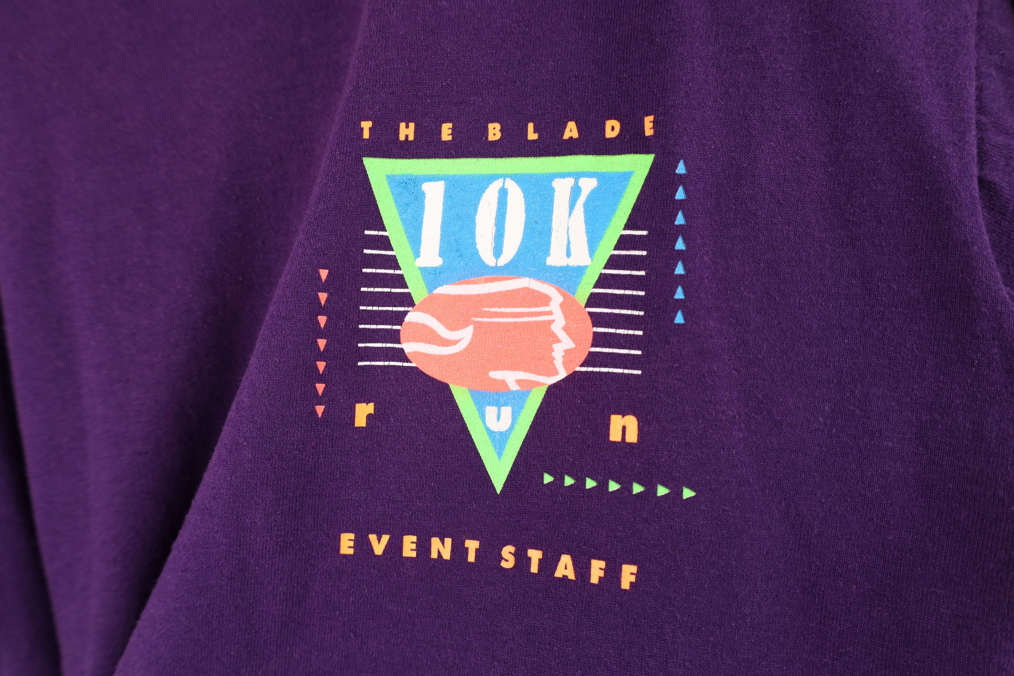Vintage Vintage 80s 90s Blade 10k Run Road Race T-Shirt Purple USA Size US L / EU 52-54 / 3 - 5 Thumbnail