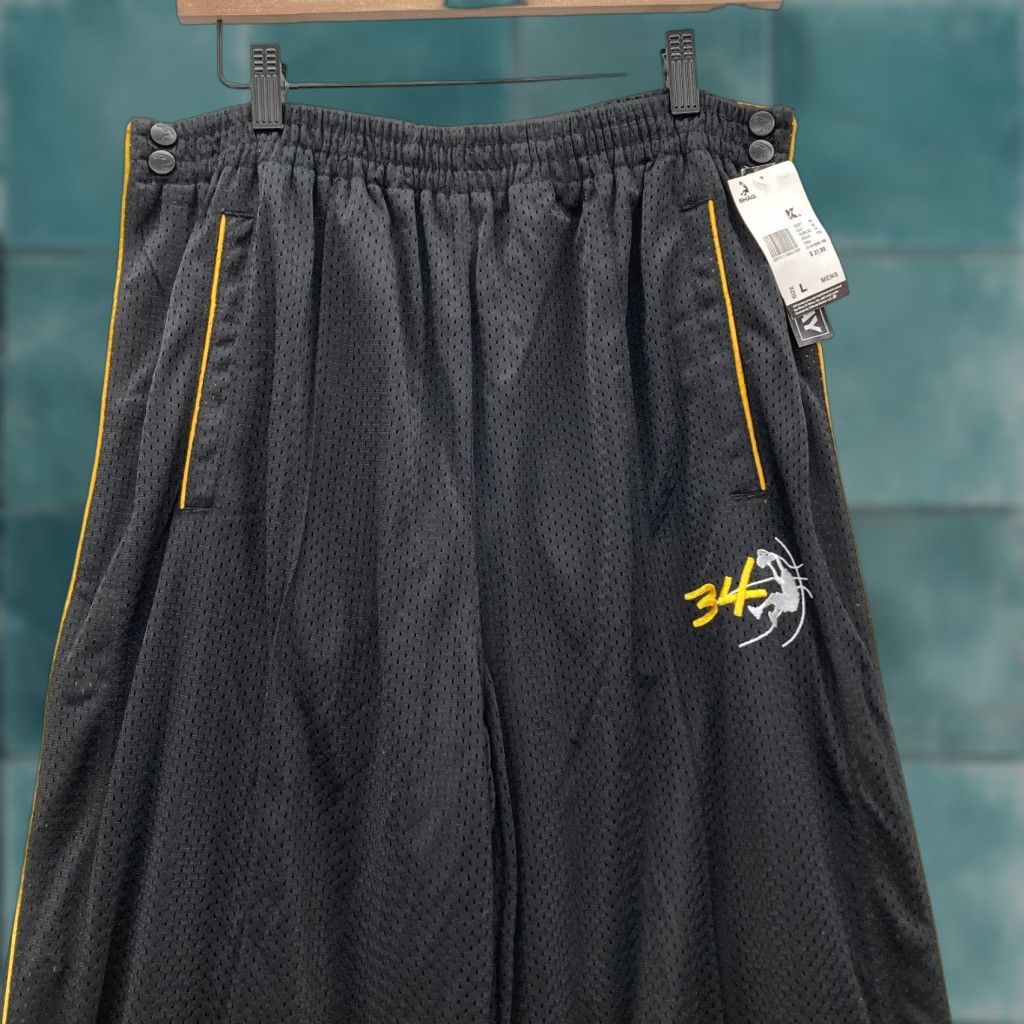 Vintage VINTAGE SHAQ Pants Mens Large Black Yellow Stripe Basketball Y2K Size US 33 - 1 Thumbnail