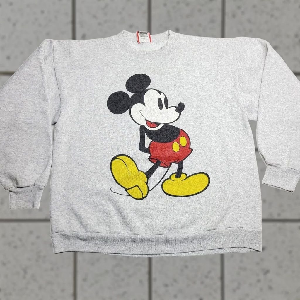 Disney VINTAGE Walt Disney Mickey Mouse Sweatshirt Gray L Mens 90s Pullover Sweatshirt Size US L / EU 52-54 / 3 - 1 Thumbnail