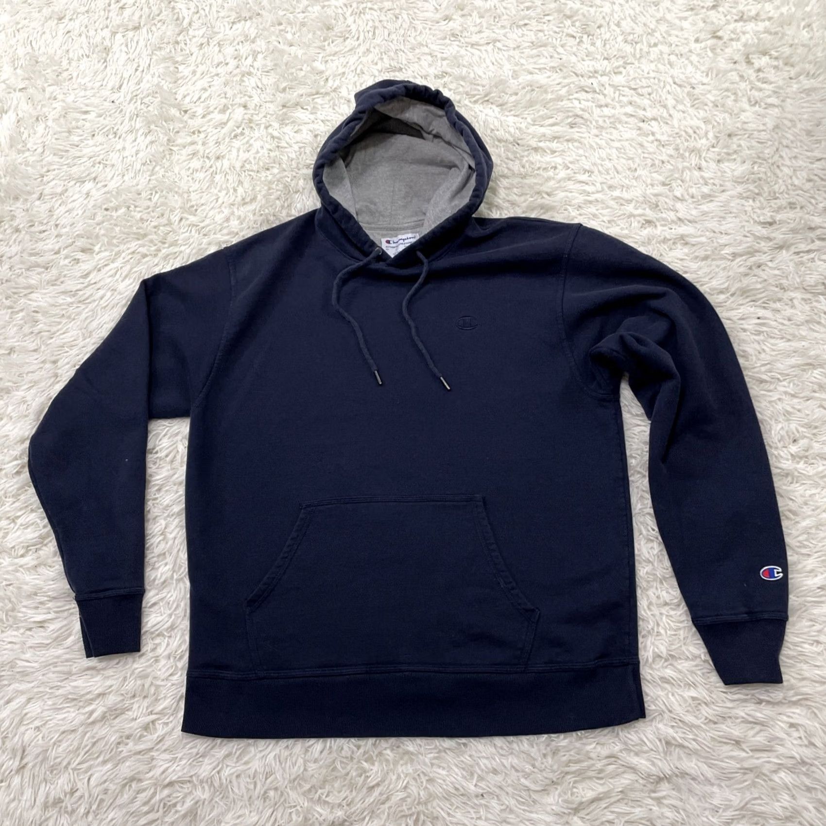 Champion CHAMPION Athletic Wear Sweatshirt Men L Blue Hoodie Pullover Drawstring Pockets Logo Navy Capable All Seasons Sports casual Athletic Size US L / EU 52-54 / 3 - 2 Thumbnail