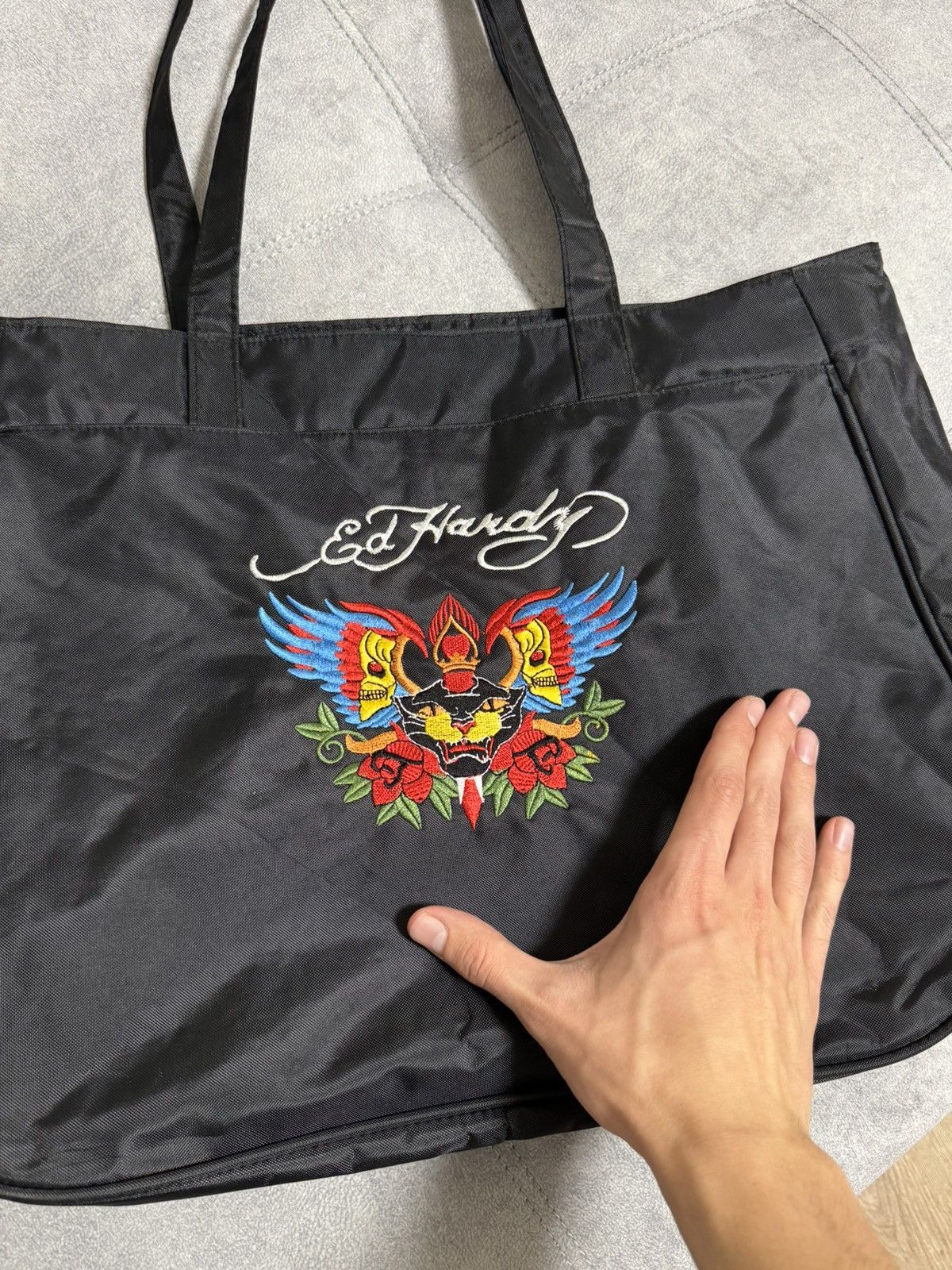 Ed Hardy × Vintage Vintage Ed Hardy Y2K big crossbody bag shopper Size ONE SIZE - 5 Thumbnail