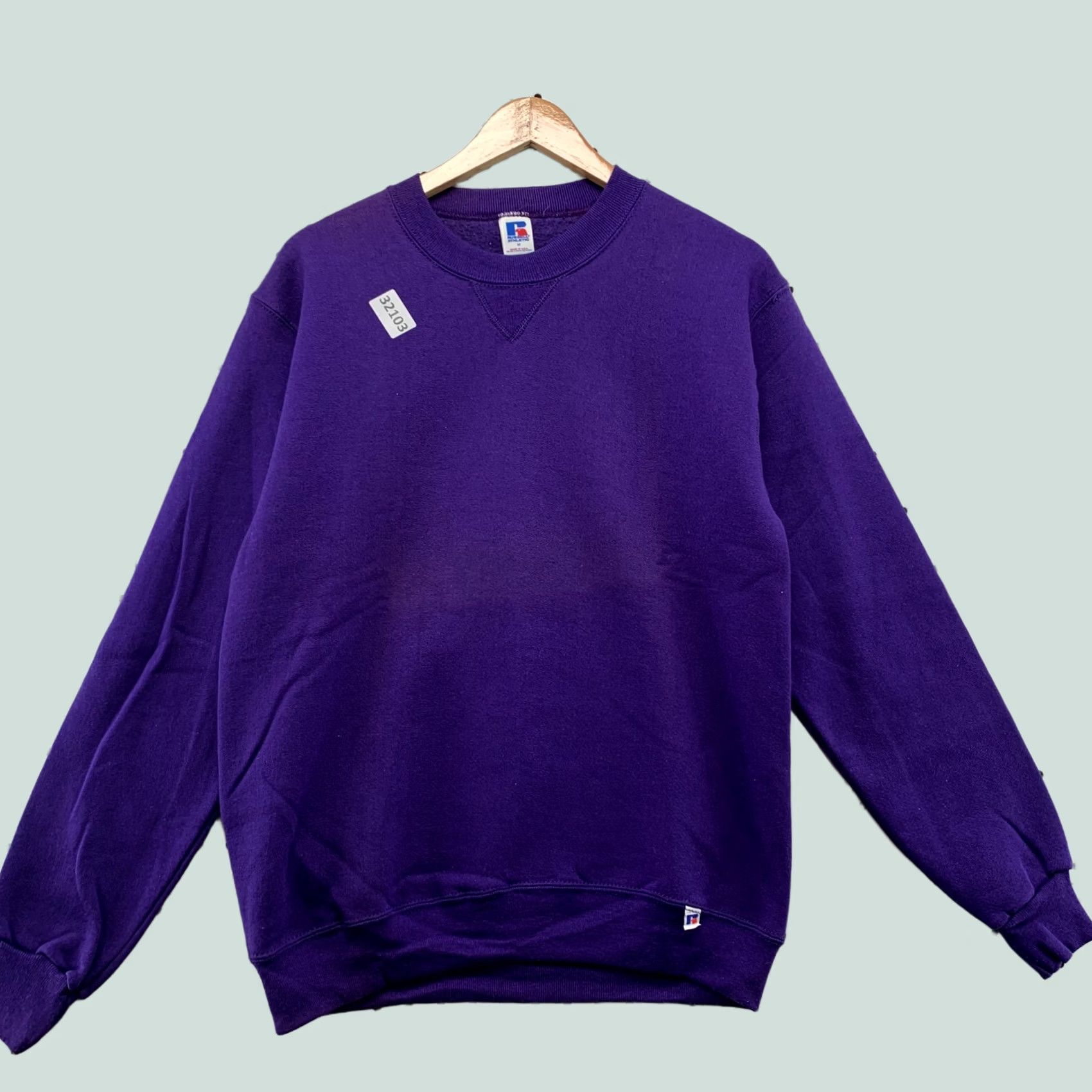 Russell Athletic VINTAGE Russell Athletic Shirt Mens M Purple 80s Crewneck Sweatshirt USA Size US M / EU 48-50 / 2 - 1 Thumbnail