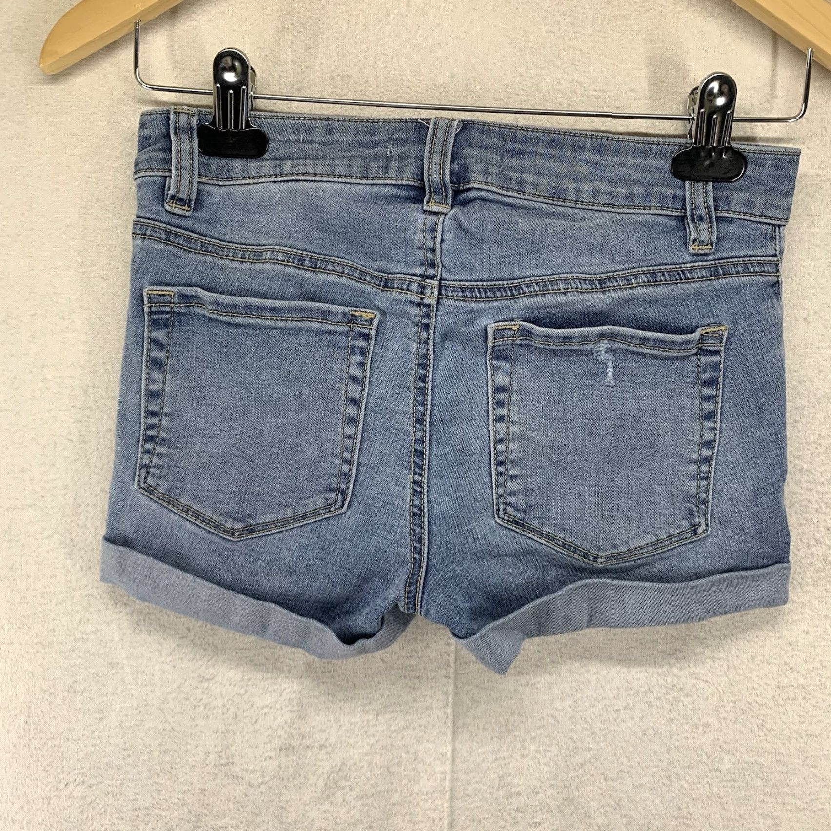 Pacsun PacSun Shorts Denim 24 Blue Distressed Shortie Cut Off Super Stretch Size 42" / US 20 - 2 Thumbnail