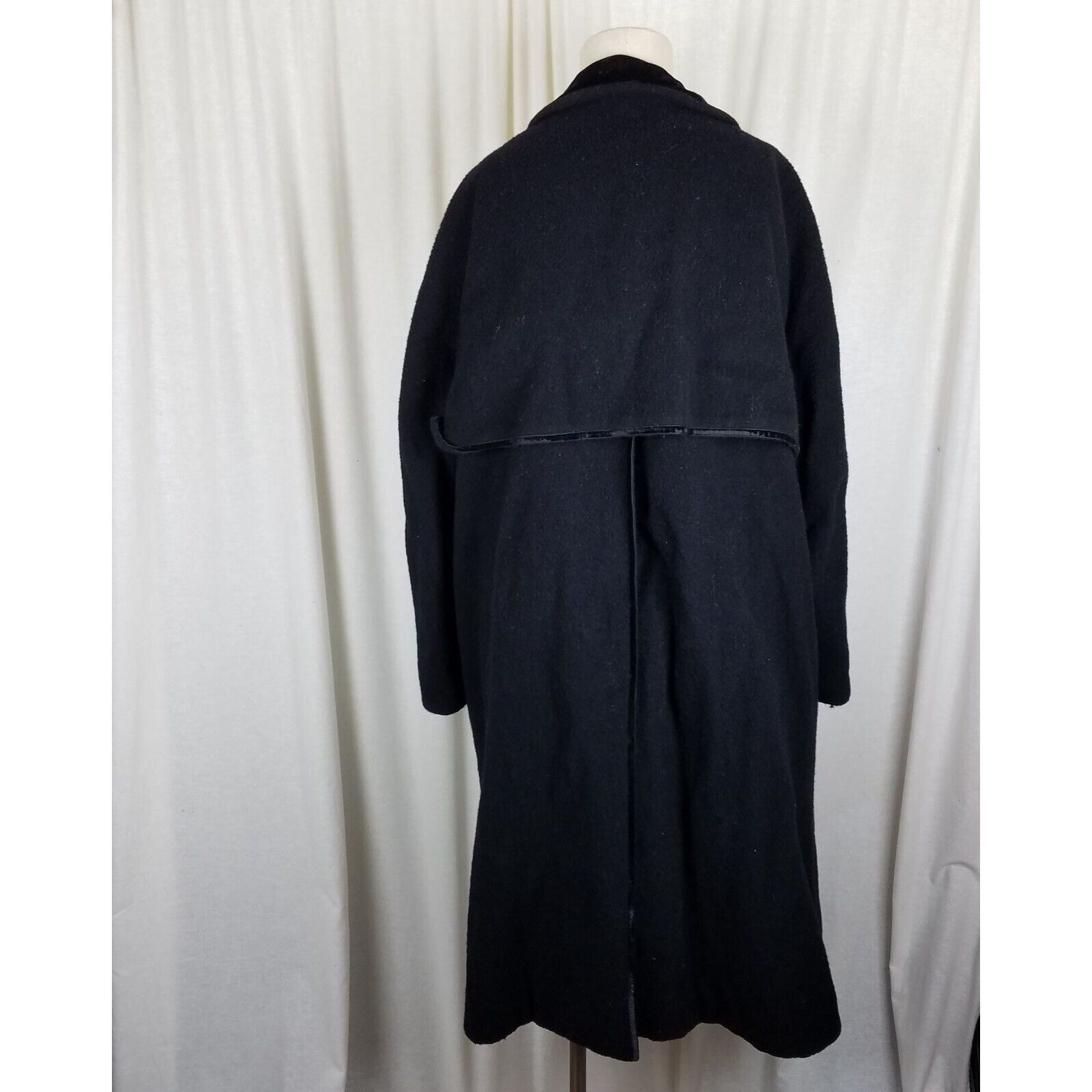 Vintage Ein Althof Modell Wool Maxi Peacoat Womens L Velvet Trim Size L / US 10 / IT 46 - 5 Thumbnail