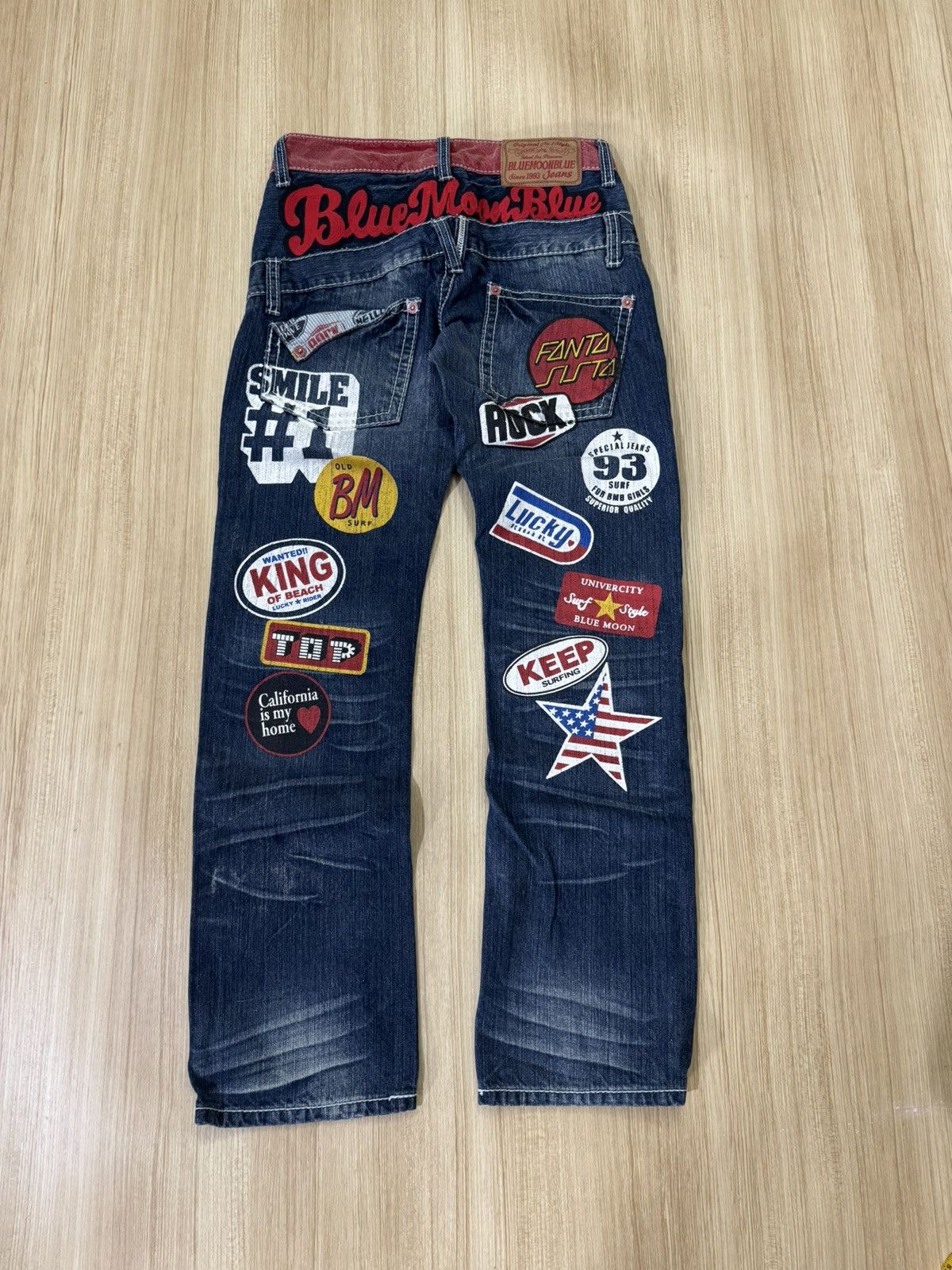 Japanese Brand VINTAGE BLUE MOON BLUE JAPANESE DESIGN JEANS Size US 28 / EU 44 - 1 Thumbnail
