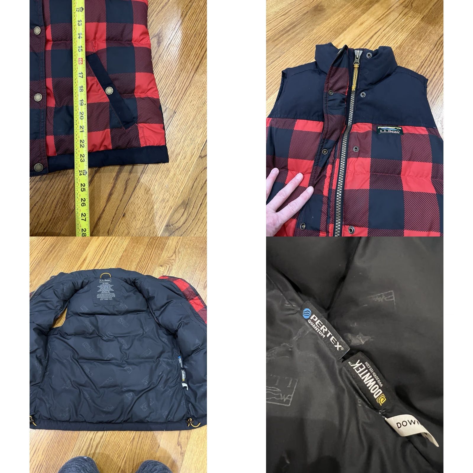 Vintage L.L. Bean Mountain Classic Down Vest Women’s Size XS Red Buffalo Plaid Size XS / US 0-2 / IT 36-38 - 8 Thumbnail
