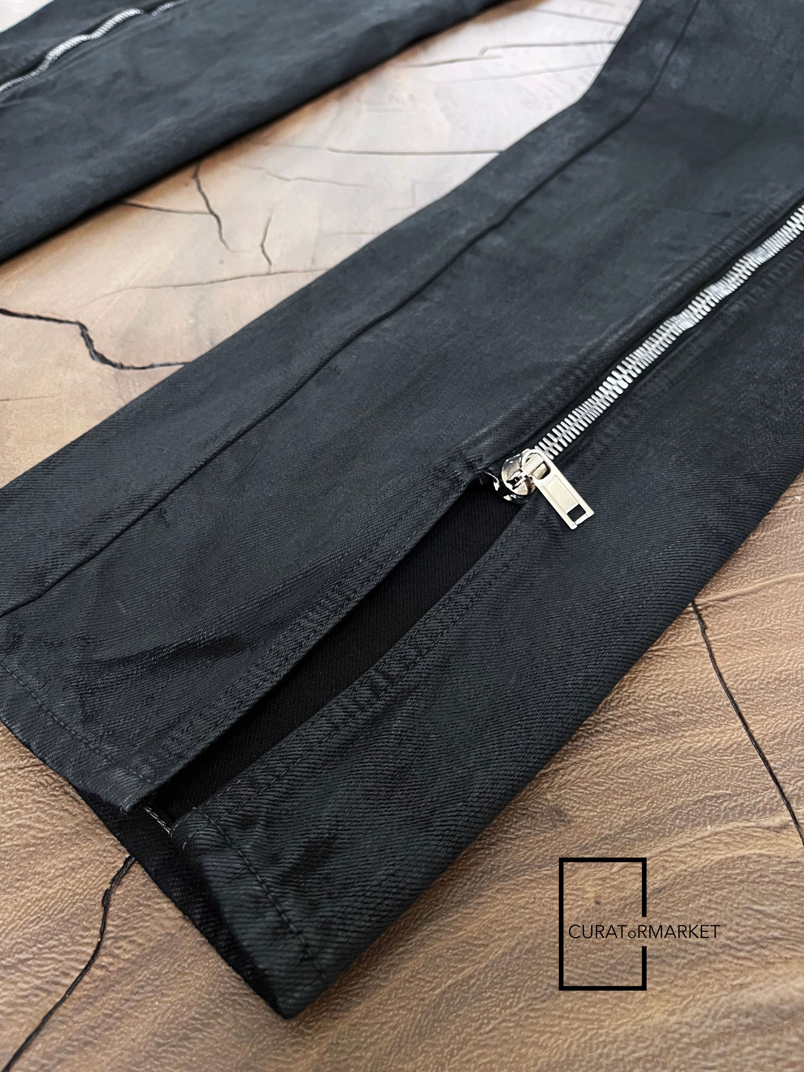 Rick Owens Runway Waxed Bolan Banana Denim Zipper Seam Jeans SS24 Lido Size US 32 / EU 48 - 13 Thumbnail