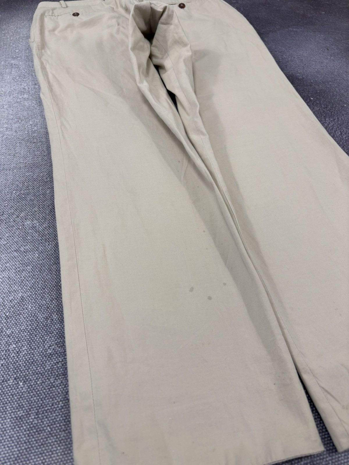 Canali Canali Men’s Ivory Cream Cotton Linen Stretch Chino Pants Size US 34 / EU 50 - 16 Thumbnail