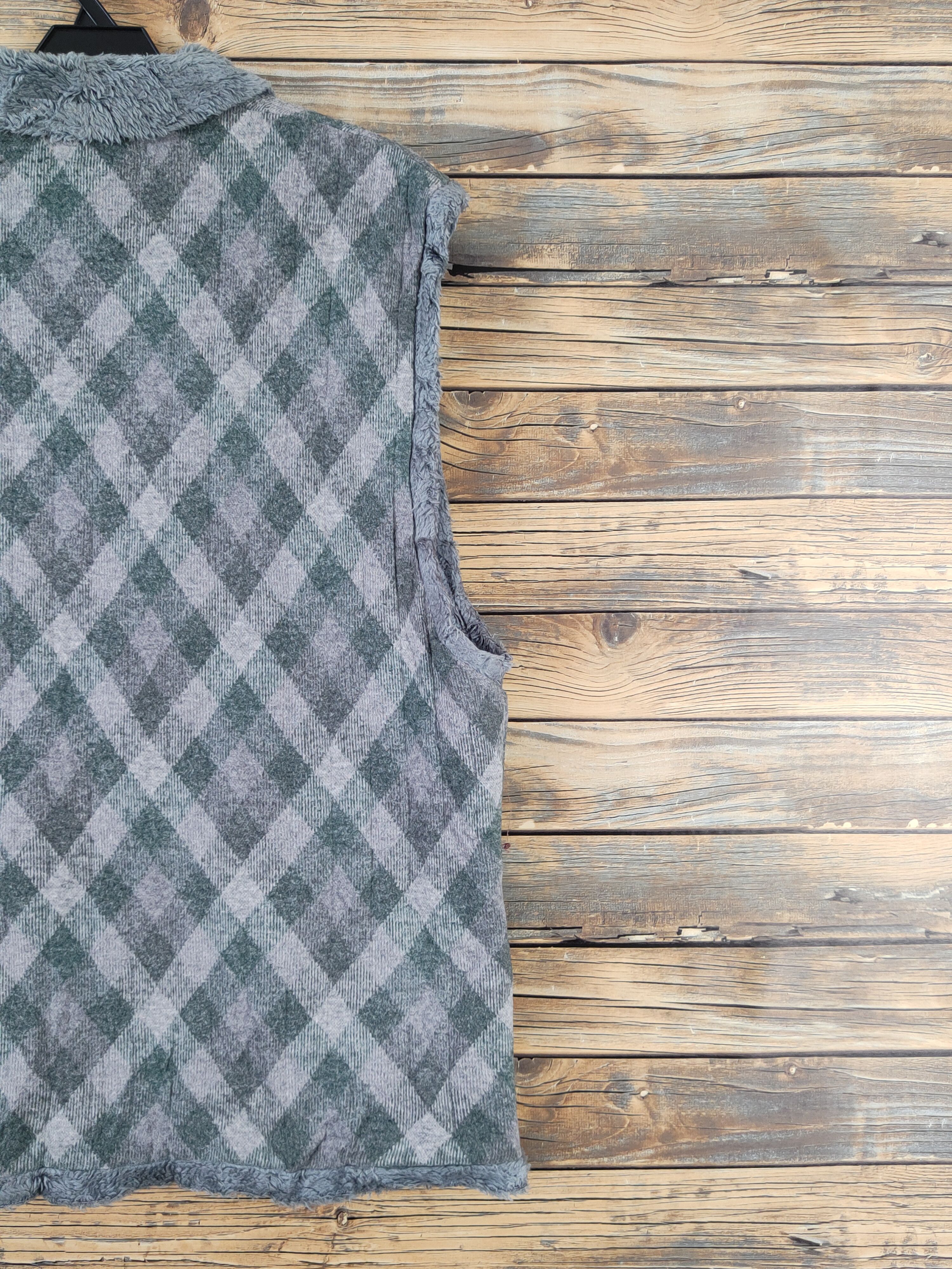 Japanese Brand × Vintage Vintage 💥 Kirakumono Gray Green Furr Vests Size US L / EU 52-54 / 3 - 10 Thumbnail