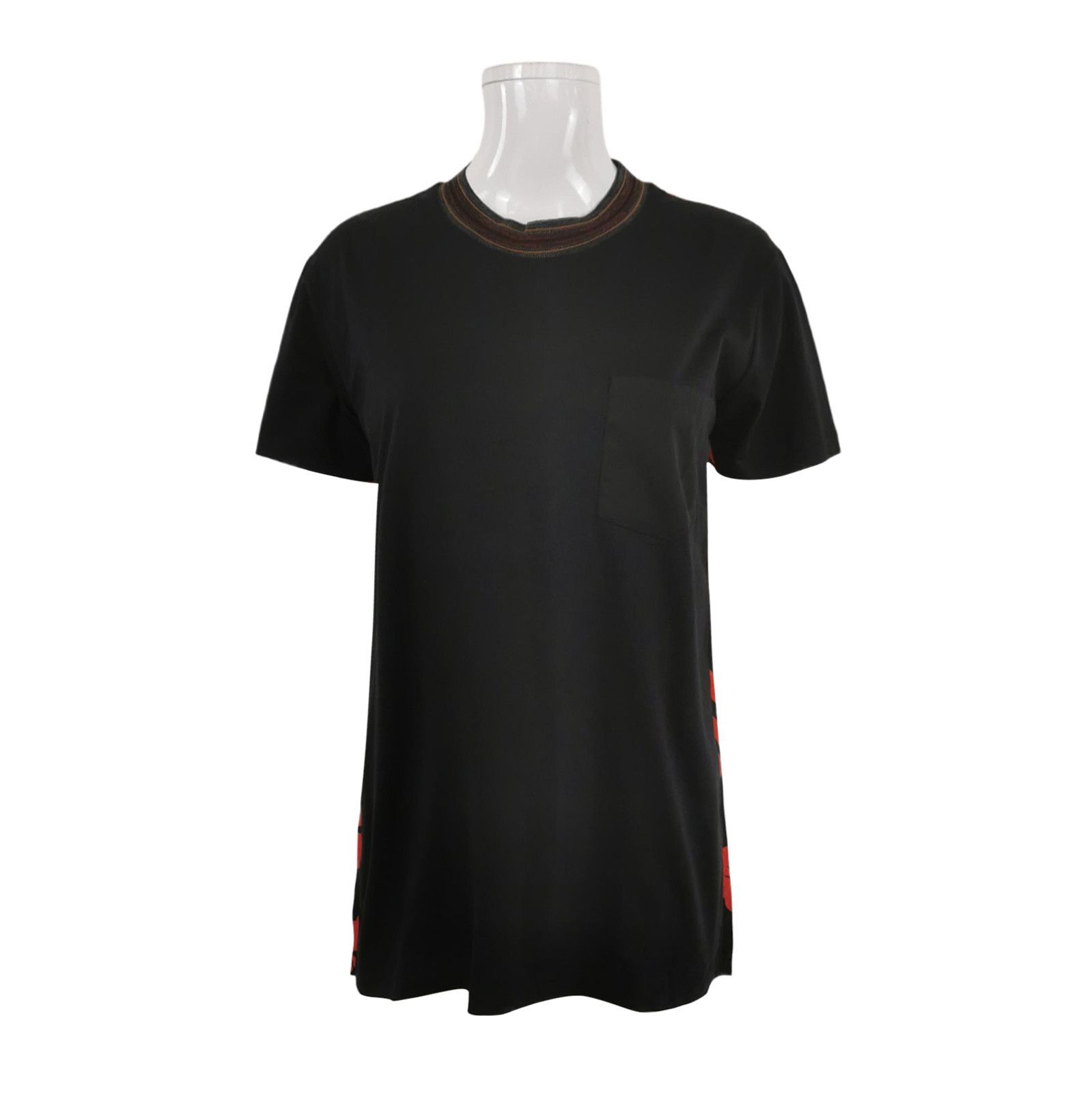 Prada Prada Color Block Cotton T-Shirt in Black 0089 Size L / US 10 / IT 46 - 1 Thumbnail