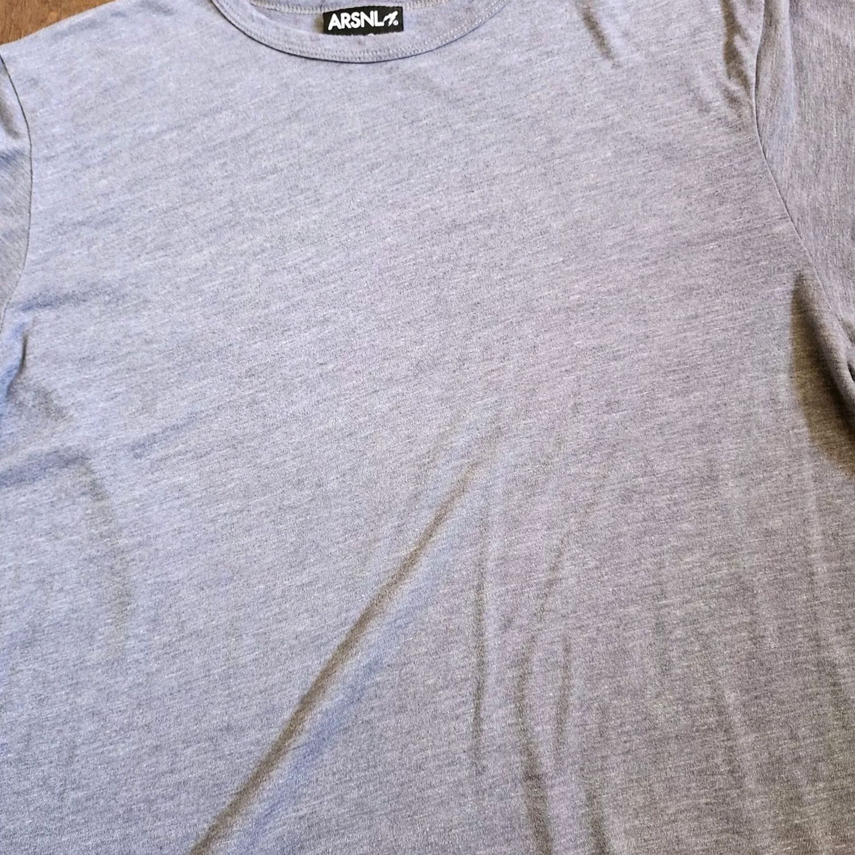 Vintage ARSNL Men Blue Heathered Short Sleeve Shirt XL Crew Neck Solid T-Shirt Summer Spring Fall Mens XL Blue Size US XL / EU 56 / 4 - 6 Thumbnail