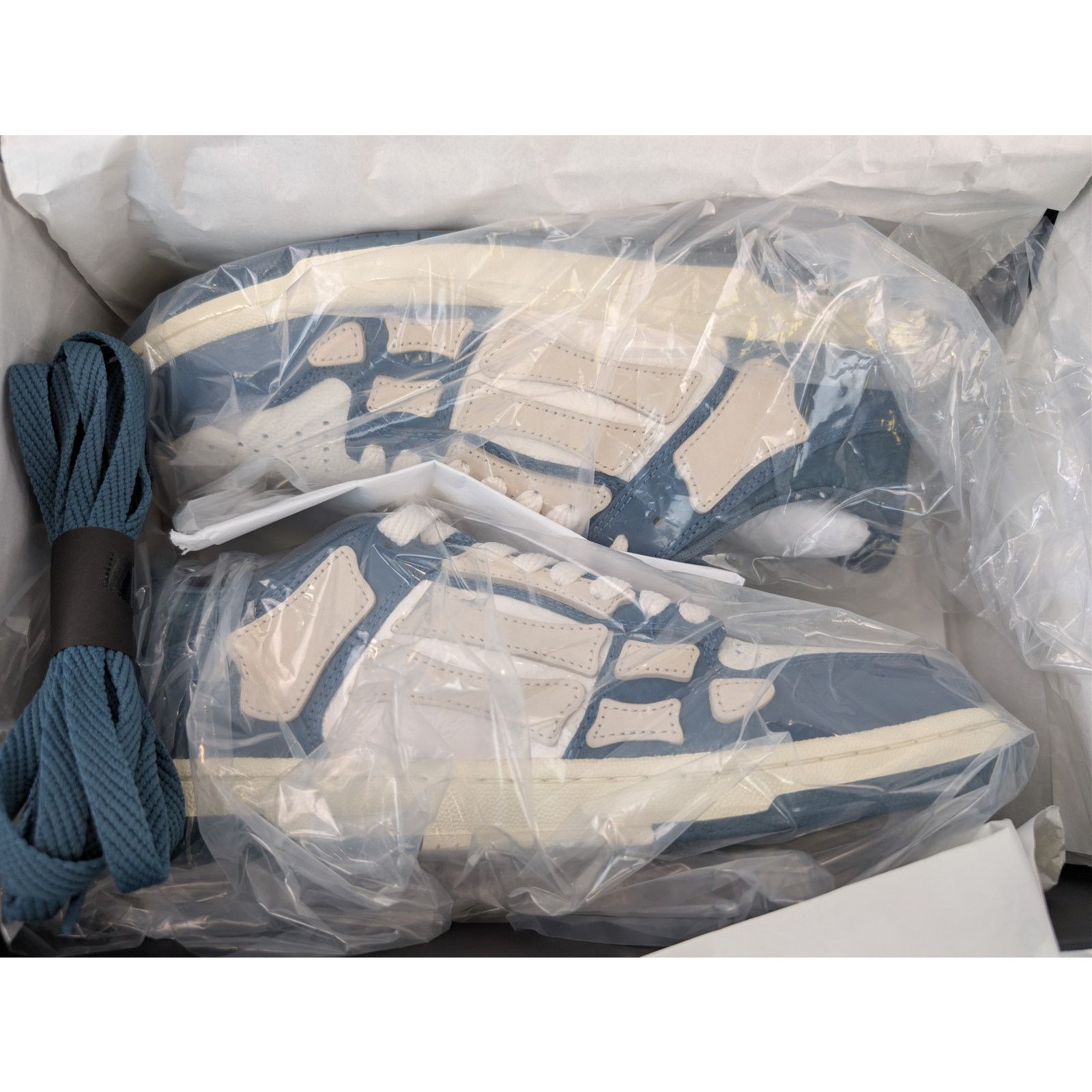 Amiri o1rshd1 Debossed MA Quad Skel Low-Top Sneakers Vintage Blue Size US 11 / EU 44 - 20 Thumbnail