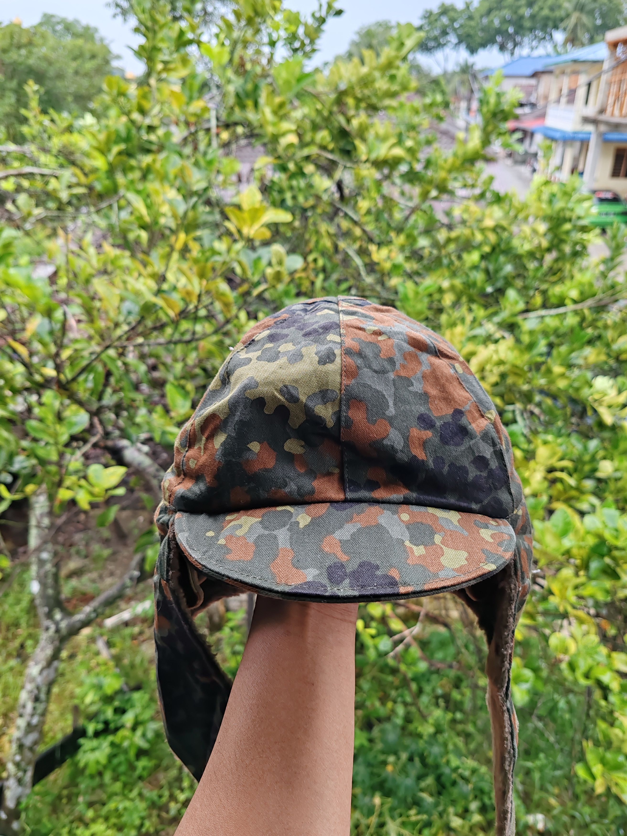 Vintage Genuine German Army Cold Weather Hat in Flecktarn Camo Size ONE SIZE - 1 Thumbnail