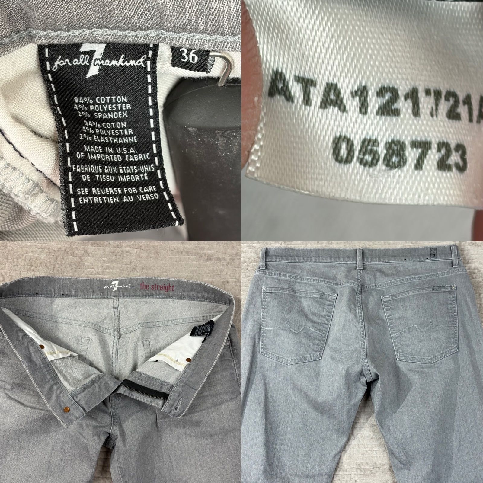 7 For All Mankind 7 For All Mankind Straight Grey Jeans Size 36 Size US 36 / EU 52 - 8 Thumbnail