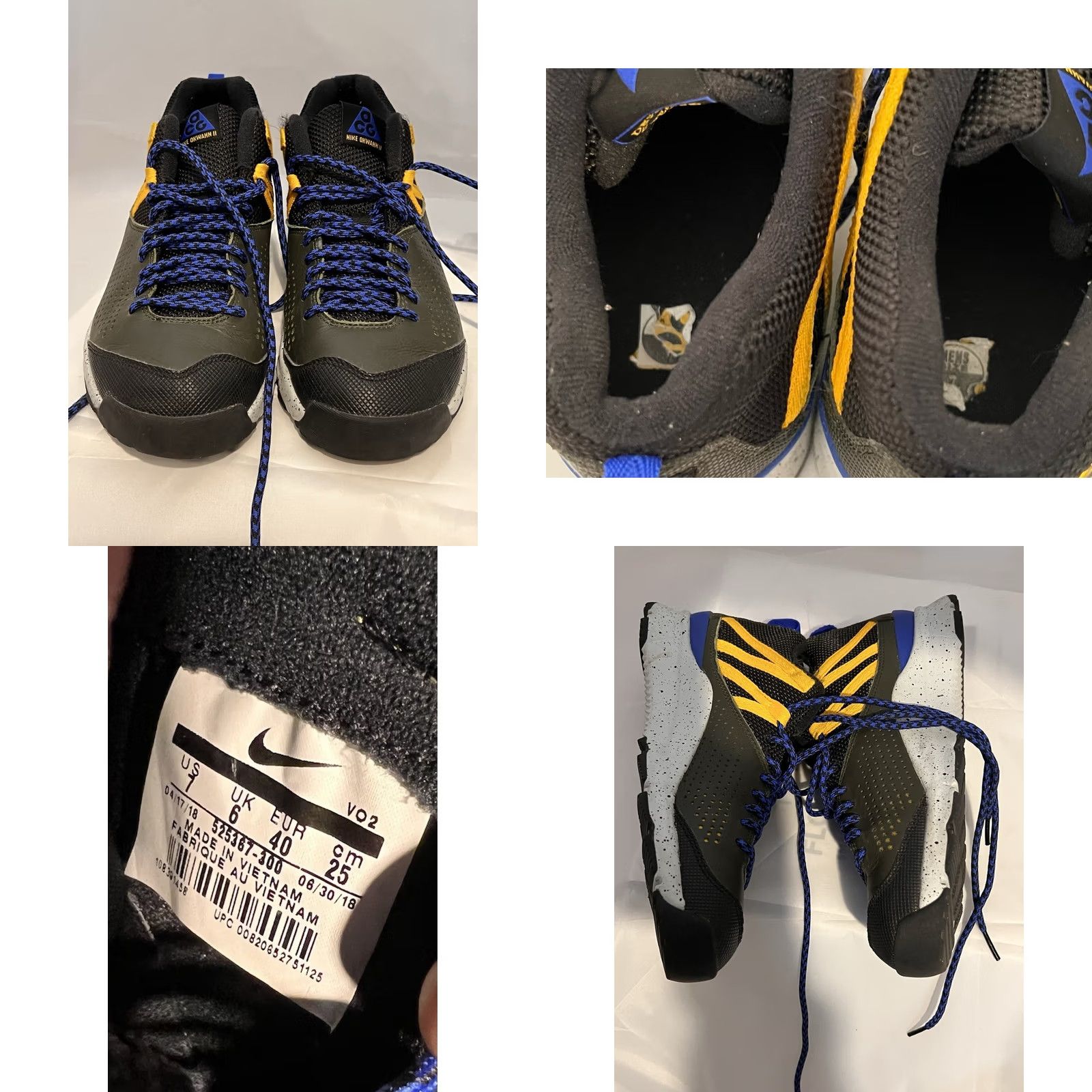 Nike Nike Okwahn 2 Sneaker Mens Size 7 Green Navy Yellow 525367-300 90s Breathable Comfort Athletic Casual Shoes Size US 7 / EU 40 - 8 Thumbnail