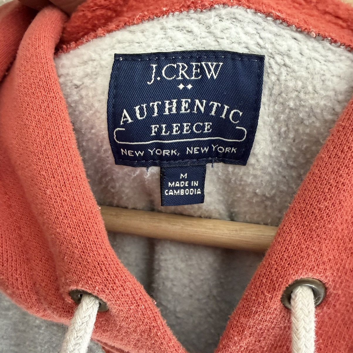 J.Crew J Crew Authentic Fleece Colorblock Hoodie Gray/Orange Medium Size US M / EU 48-50 / 2 - 3 Thumbnail