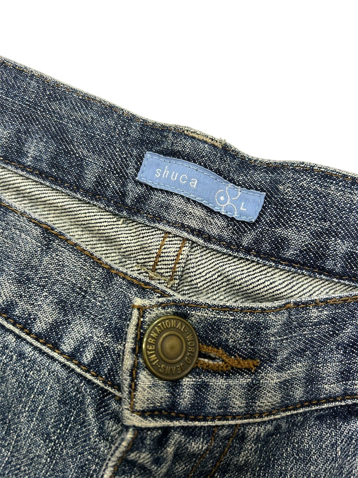 Japanese Brand Vintage Japanese Shuca Distressed Paint Splatter Jeans Size US 33 - 10 Thumbnail