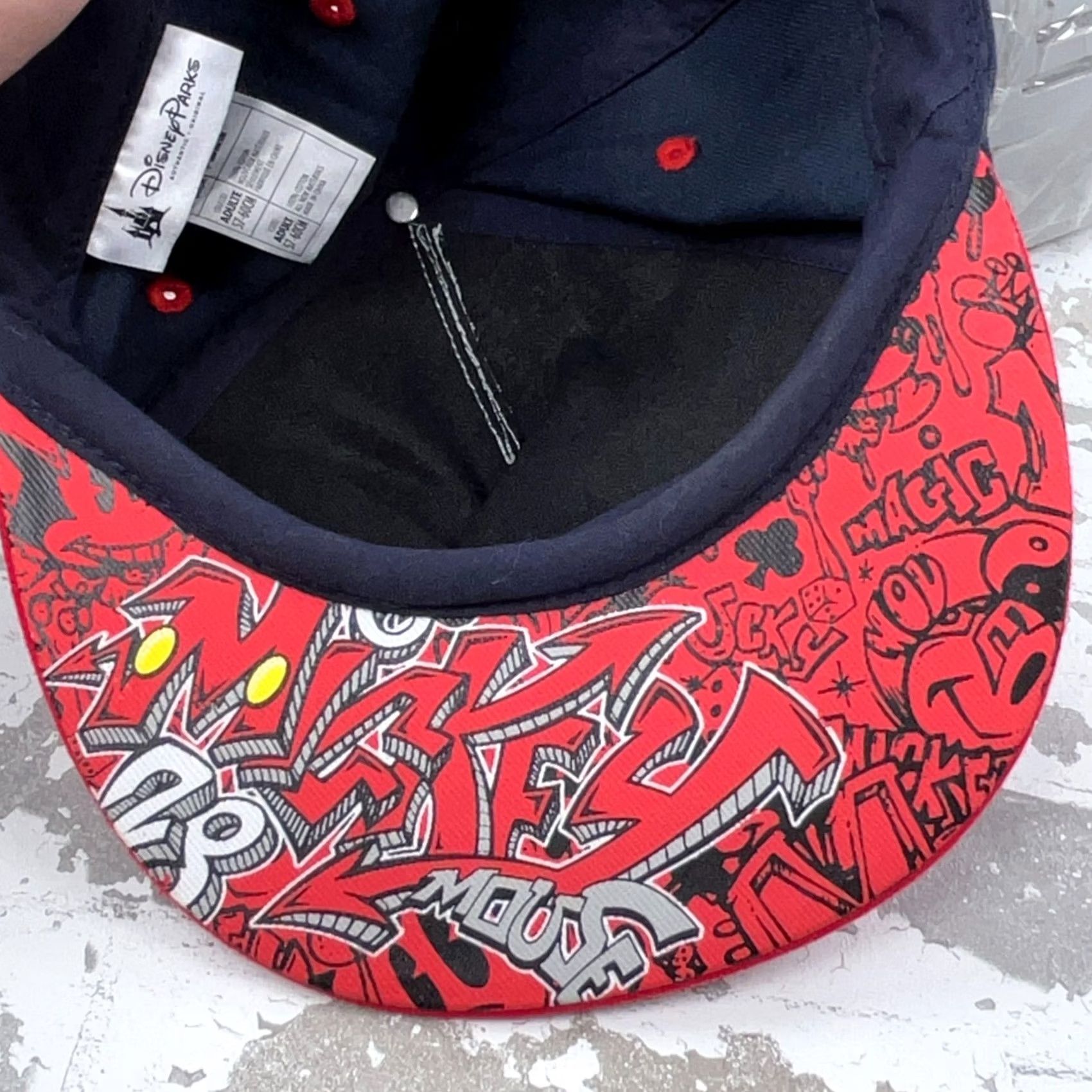 Disney Disney Mickey Mouse Hat Cap Snap Back Blue Red Graffiti Cartoon Skater Hip Hop Size ONE SIZE - 6 Thumbnail