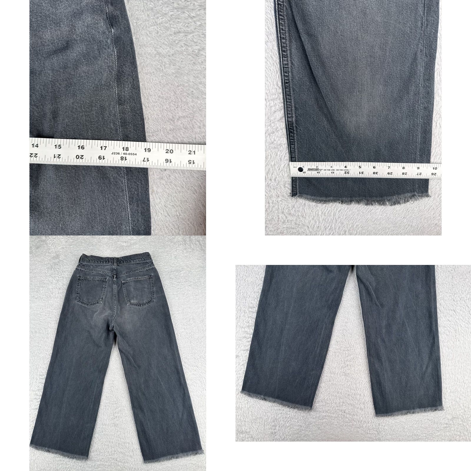Zara Zara Jeans Womens 6 Black Wide Leg Cotton Blend High Rise Raw Hem 25x23 Denim 5-Pocket Design Distressed Stretch Pocket Mockup: Nimble Size 28" / US 6 / IT 42 - 9 Thumbnail