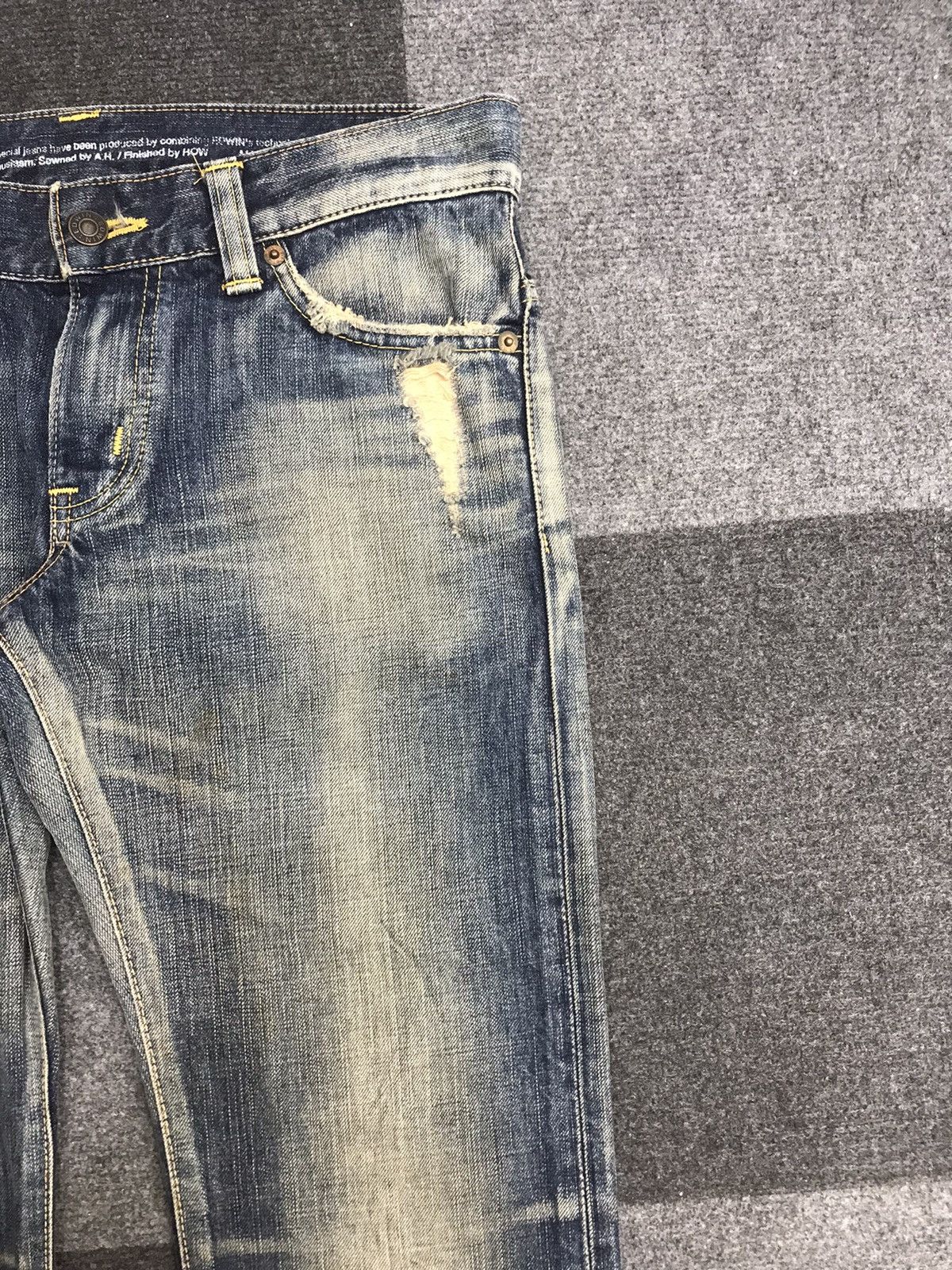 Edwin Bootcut🔥EDWIN Bootcut Distressed Jeans F12 Size 31" - 4 Thumbnail