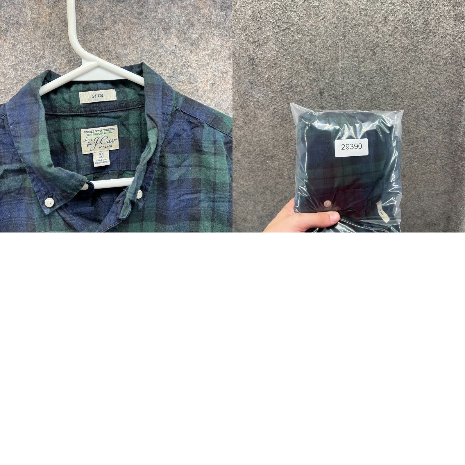 J.Crew VINTAGE: No J.CREW Shirt Button-Up Plaid Flannel Green Blue Tart an Classic Collar 40 in Chest Regular Fit M Adult Medium Mens Size US M / EU 48-50 / 2 - 9 Thumbnail