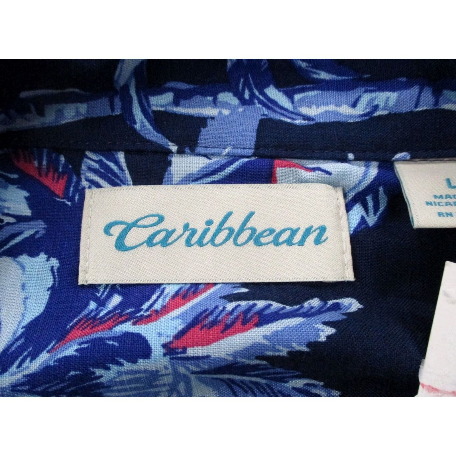 Roundtree & Yorke Roundtree & Yorke Caribbean Hawaiian Shirt Mens L Floral Blue Short Sleeve Button-Up Beach Tropical 90s Mens Size US L / EU 52-54 / 3 - 6 Thumbnail