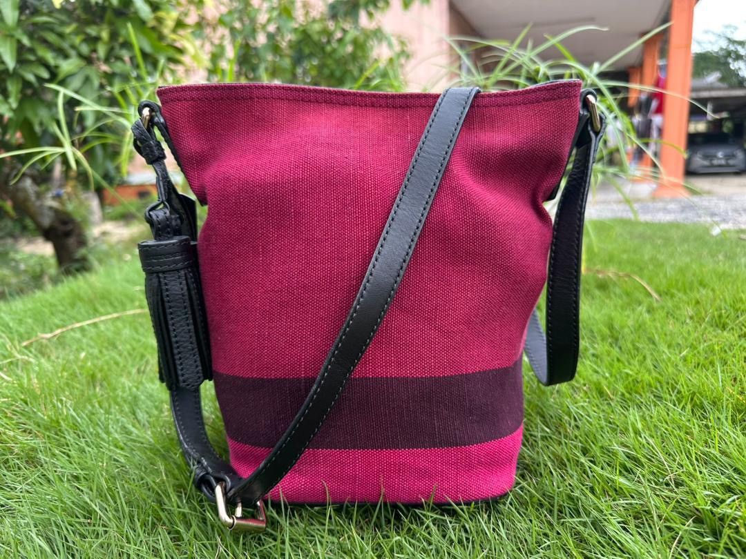 Burberry Authentic Burberry Mega Check Ashby Tassel Mini Bucket Bag Size ONE SIZE - 3 Thumbnail