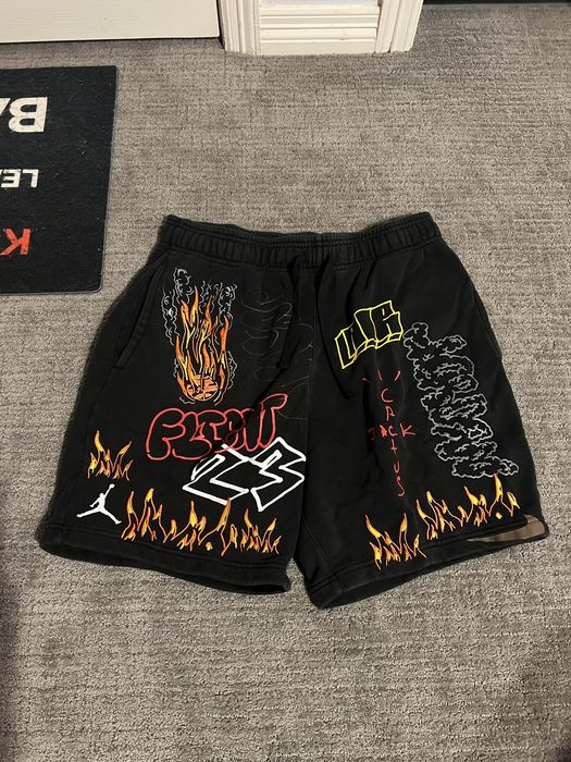 Travis scott mj outlet fleece short black