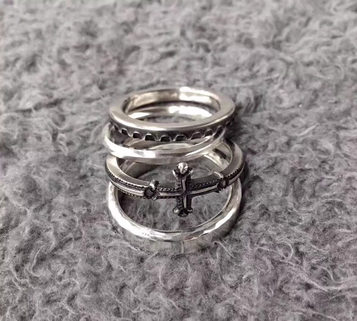 Werkstatt Munchen Werkstatt Munchen M1330 Cross Serrated 4in1 Ring M Size ONE SIZE - 4 Thumbnail