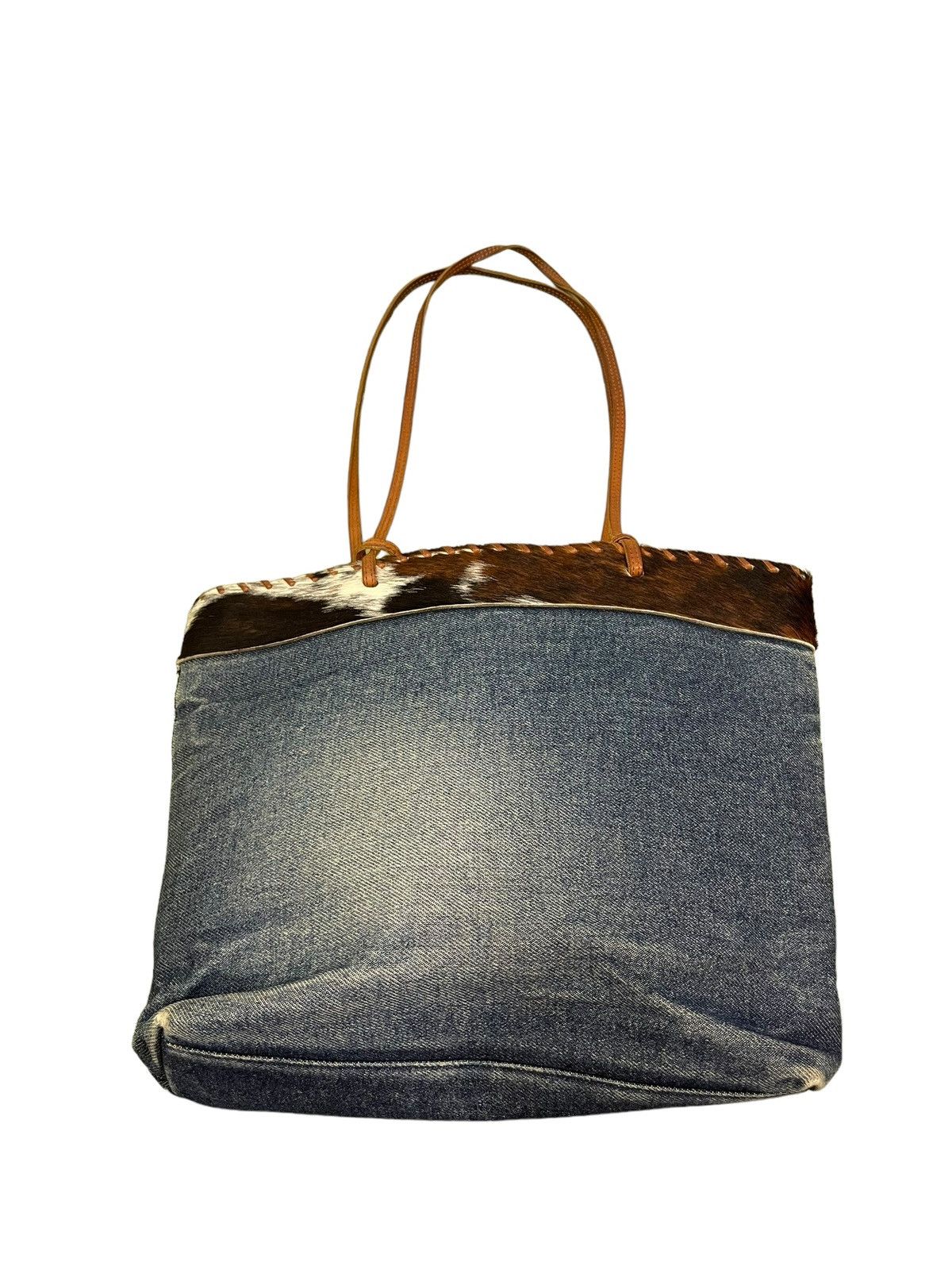 Japanese Brand Denim Leather Berge Italy Shoulder Bag 3🟩 Size ONE SIZE - 4 Thumbnail