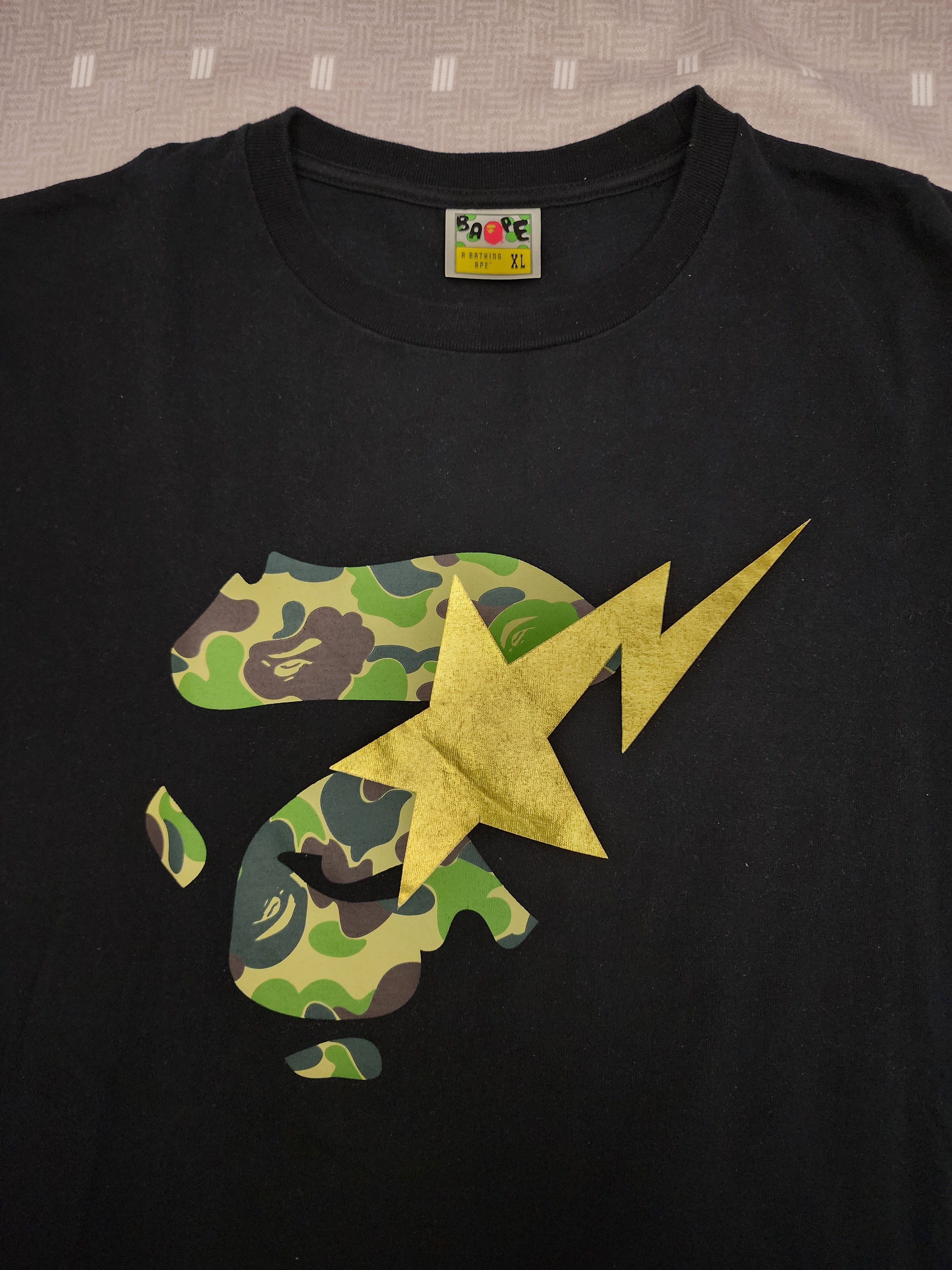 Bape Bape Bapesta Camo Golden Star Tee Size US XL / EU 56 / 4 - 2 Thumbnail