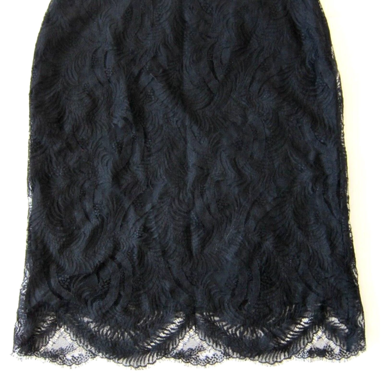Club Monaco Club Monaco Black Floral Lace Straight Pencil Skirt Women 10 Size 32" / US 10 / IT 46 - 6 Thumbnail