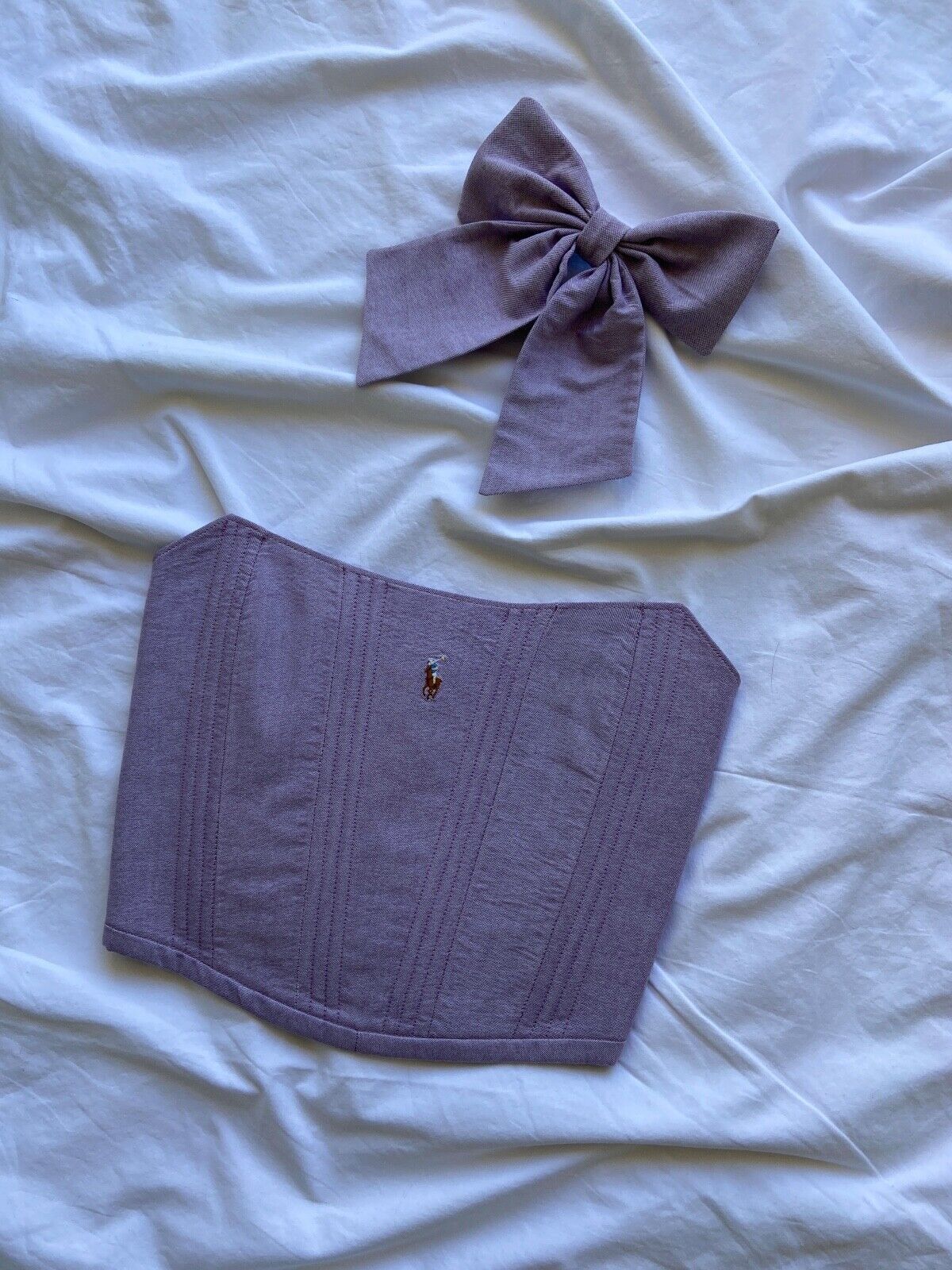 Handmade Handmade Polo Ralph Lauren Purple Women's Crop Top Corset Size S / US 4 / IT 40 - 7 Thumbnail
