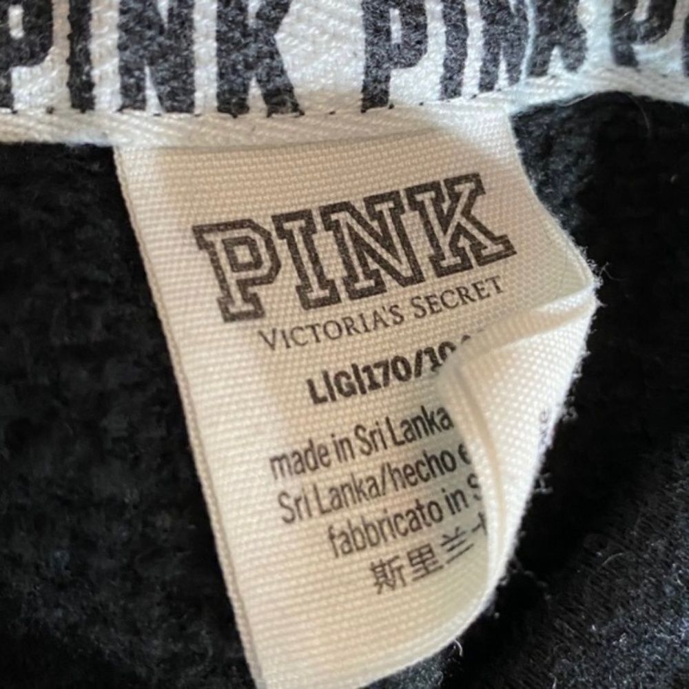 Victoria's Secret Victoria’s Secret PINK Black Sequin Logo Campus Cowl Neck Ho Size L / US 10 / IT 46 - 6 Thumbnail
