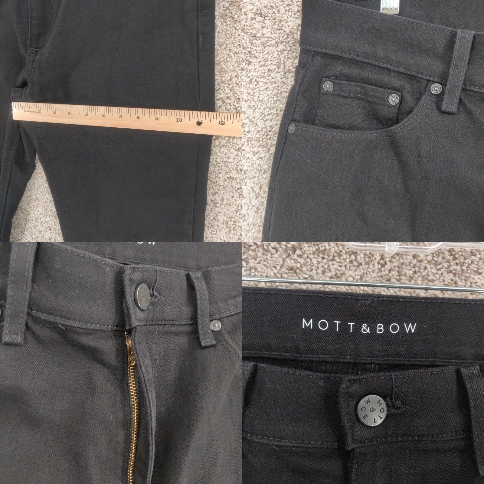 Mott & Bow Mott & Bow Jeans Mens 32x30 Slim Fit Black Denim Straight Stretch 5-Pocket Logo City Casual Fall Winter Spring Summer Mens Size US 32 / EU 48 - 8 Thumbnail