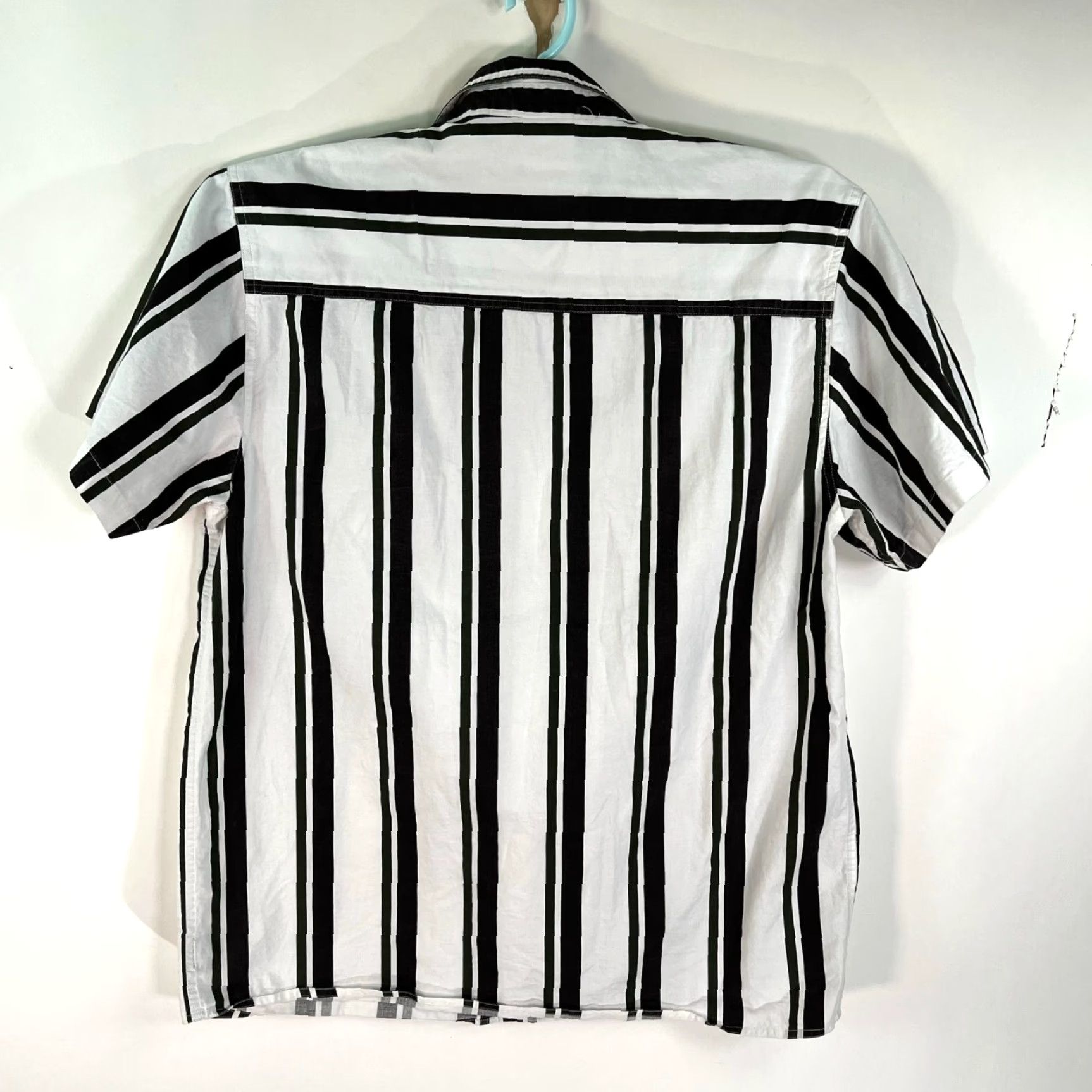 Vintage VINTAGE Monet Men’s Short Sleeve Button-Up Shirt 2XL Black White Striped Cotton Casual Size US XXL / EU 58 / 5 - 5 Thumbnail